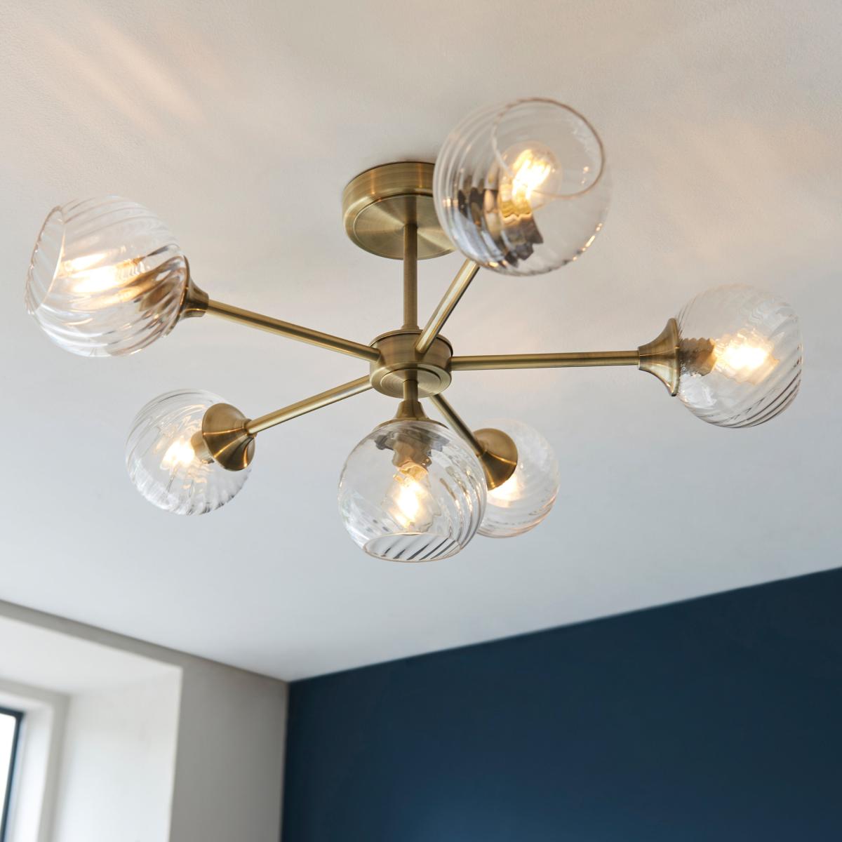 Allegra 6 Ceiling Light - Antique Brass – image 3