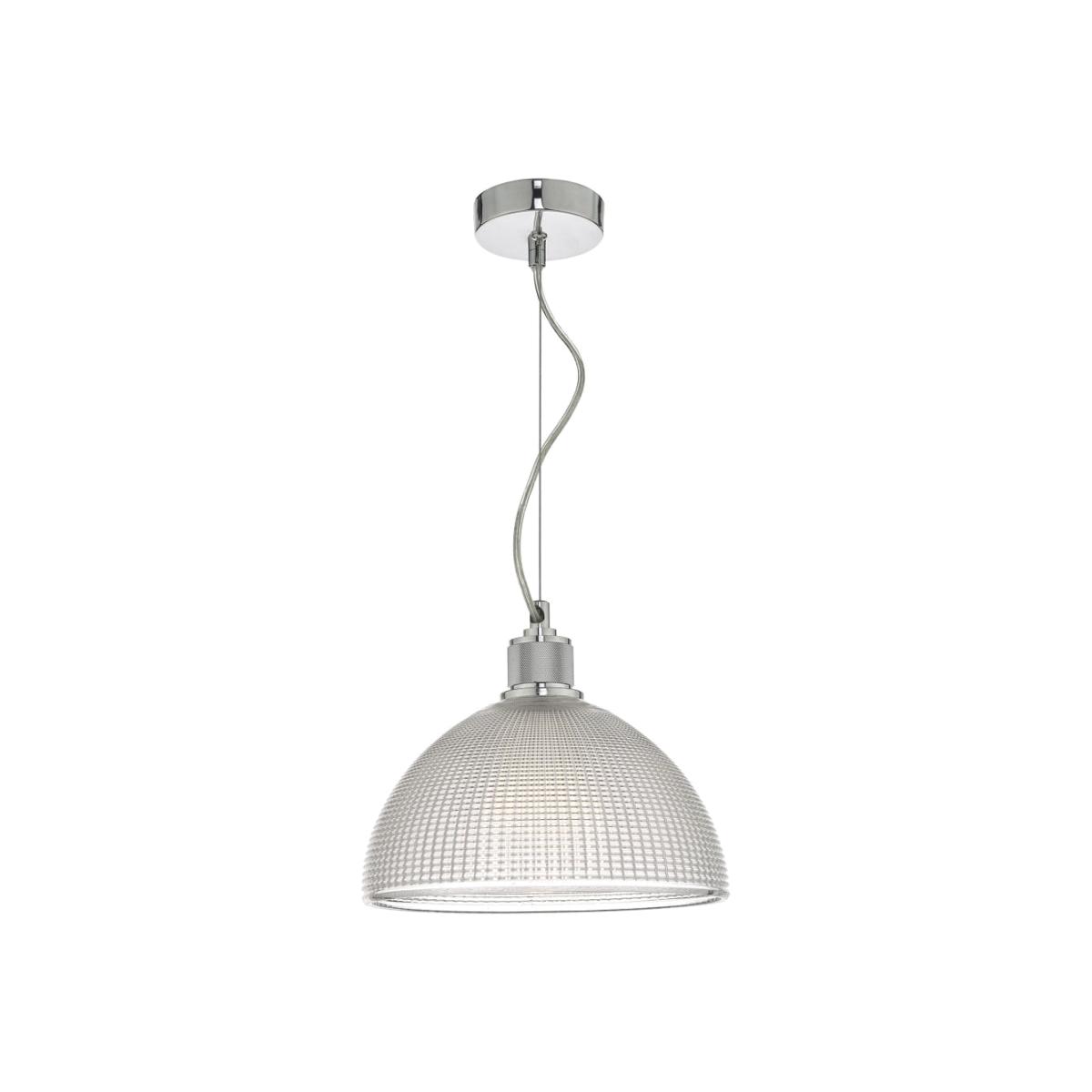 dar lighting Cyt0108 Cytheria 1 Light Pendant Chrome And Clear Glass