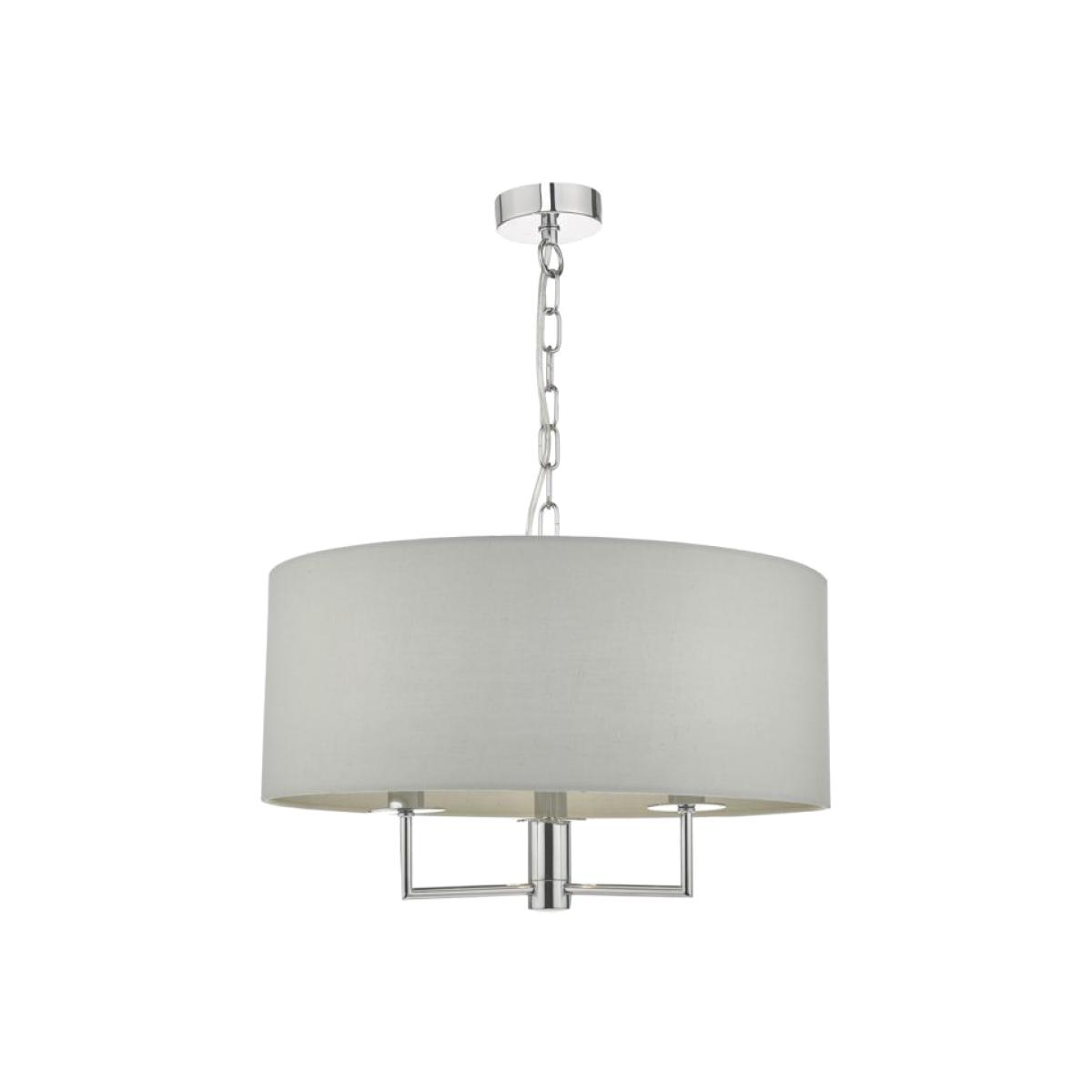 dar lighting JAM0339 Jamelia 3 Light Pendant Polished Chrome and Grey