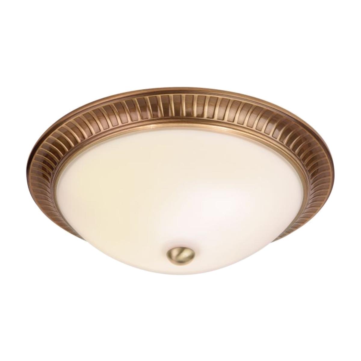 Caseros 2 Light Flush Ceiling Light - Antique Brass