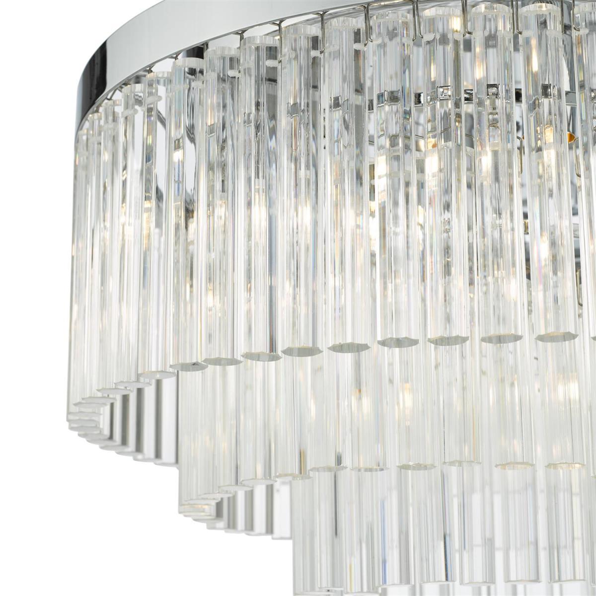 dar lighting LOG5410 Logan 5 Light Flush Polished Chrome Smoked Glass – image 2