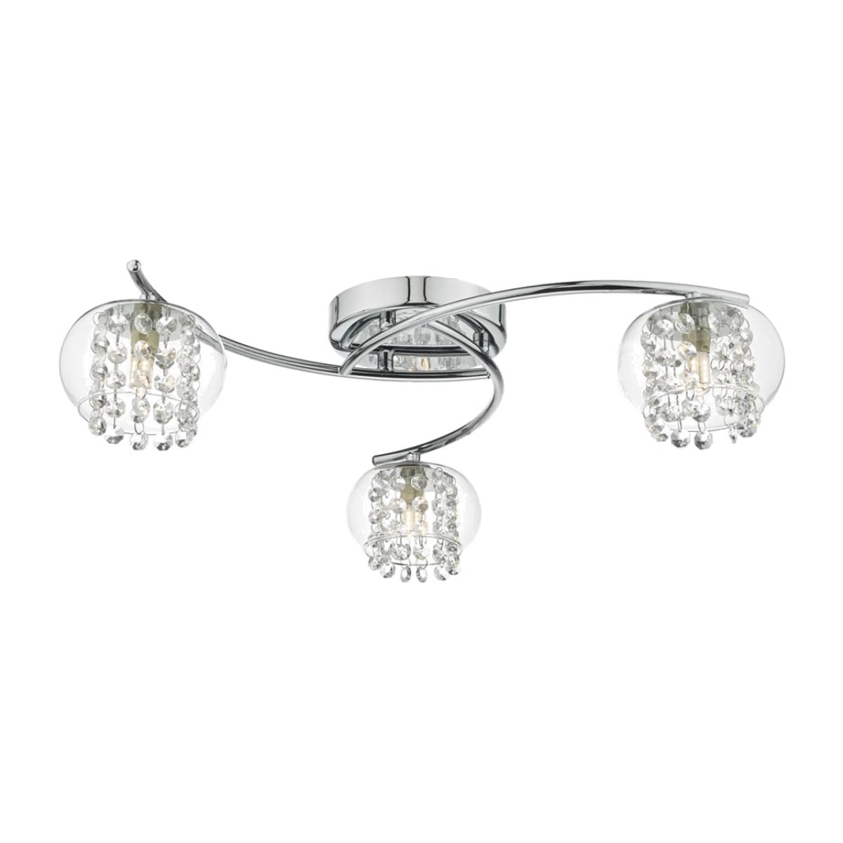 dar lighting ELM5350 Elma 3 Light Semi Flush Polished Chrome and Glass
