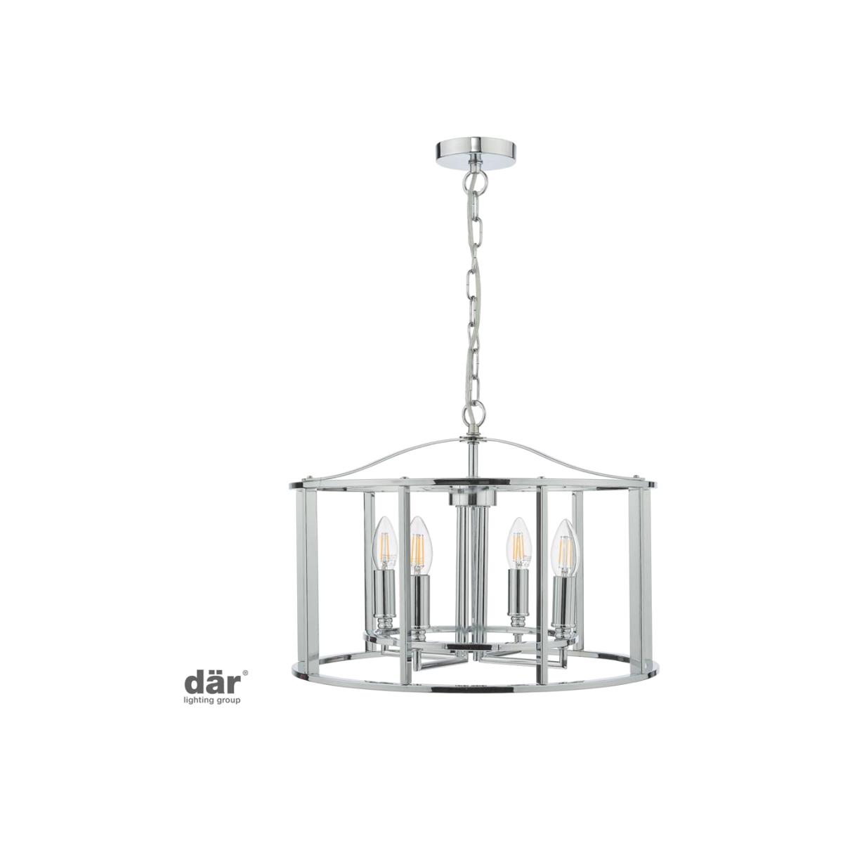 dar lighting Myk0450 Myka 4 Light Pendant Polished Chrome
