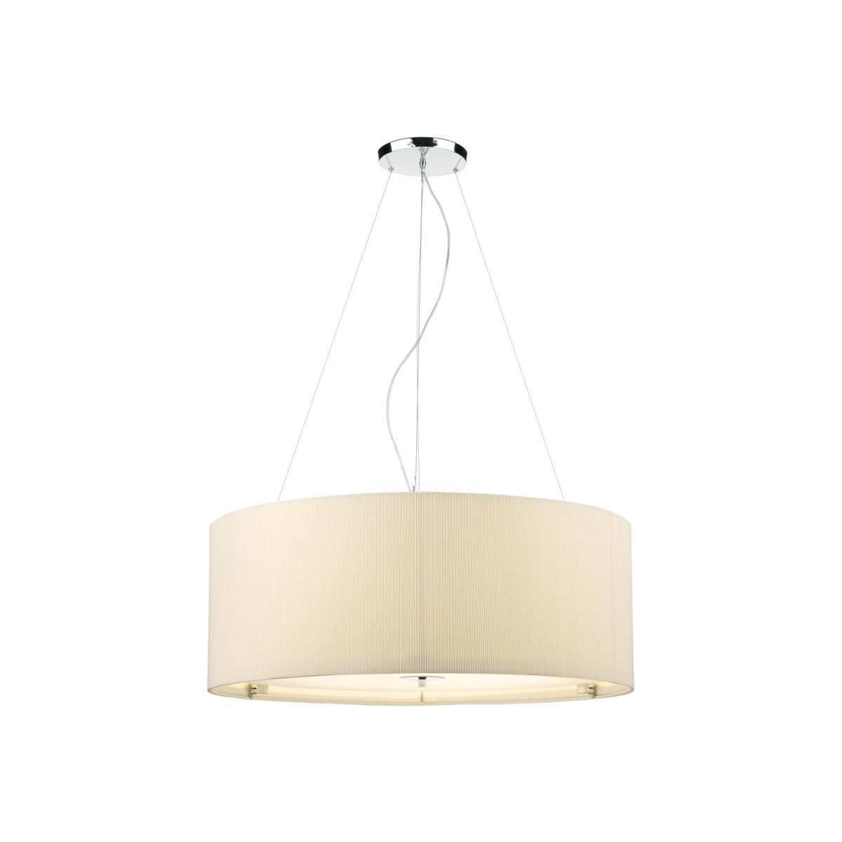 Dar Lighting ZAR0633 Zaragoza 6 Light Pendant Cream 90CM