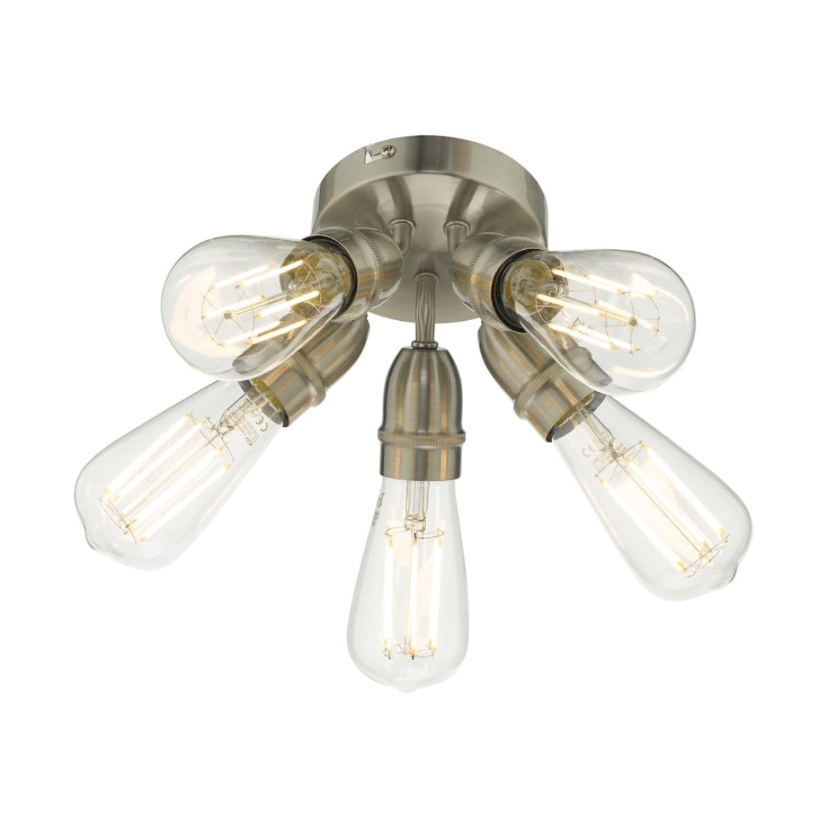 dar lighting YAO0538 Yao 5 Light Flush Satin Nickel – image 1