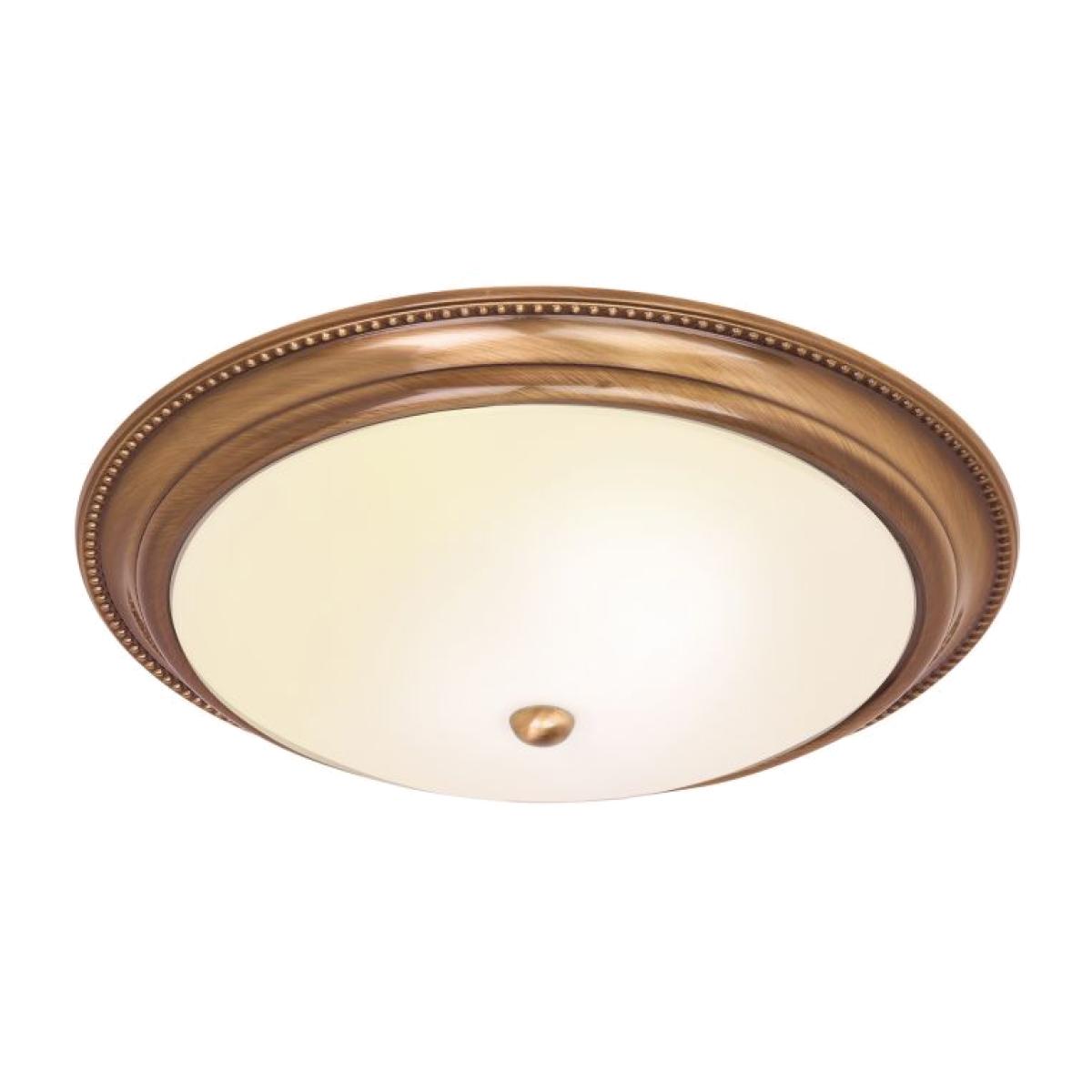 Atlas 2 Light Flush Ceiling Light - Antique Brass