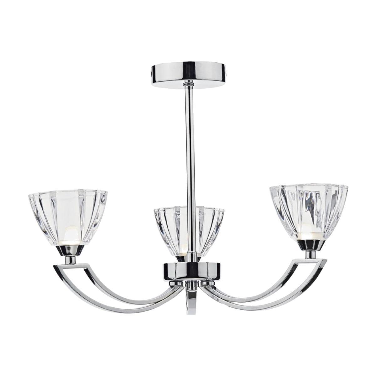 dar lighting VIT0350 Vito 3 Light Semi Flush Polished Chrome