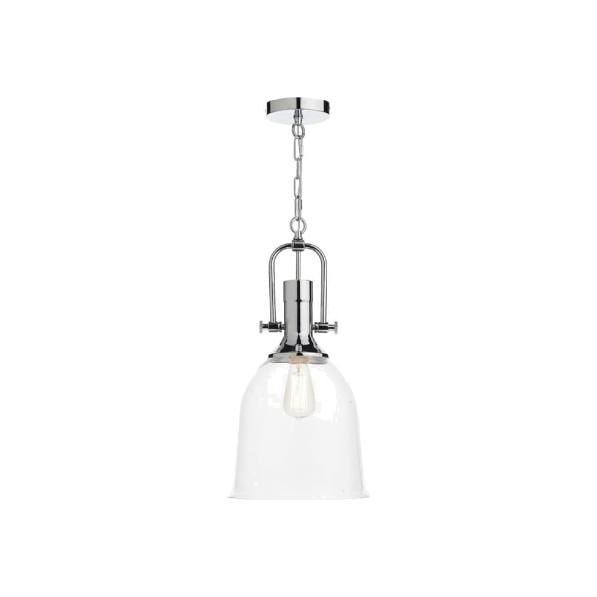 Dar Lighting NOL0108 Nolan 1 Light Pendant Polished Chrome/ Clear