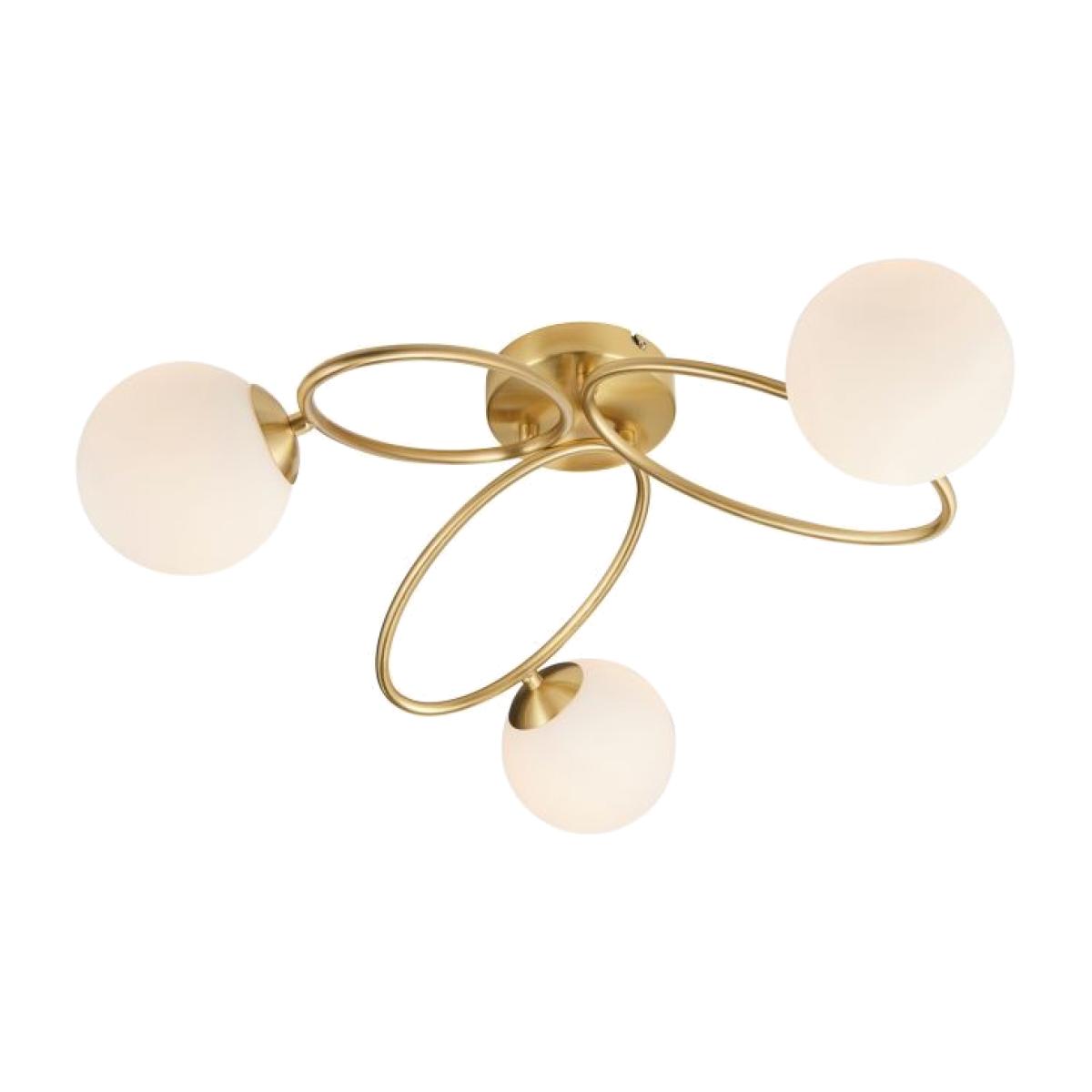 Esquina 3 Light Semi Flush Ceiling Light - Brass