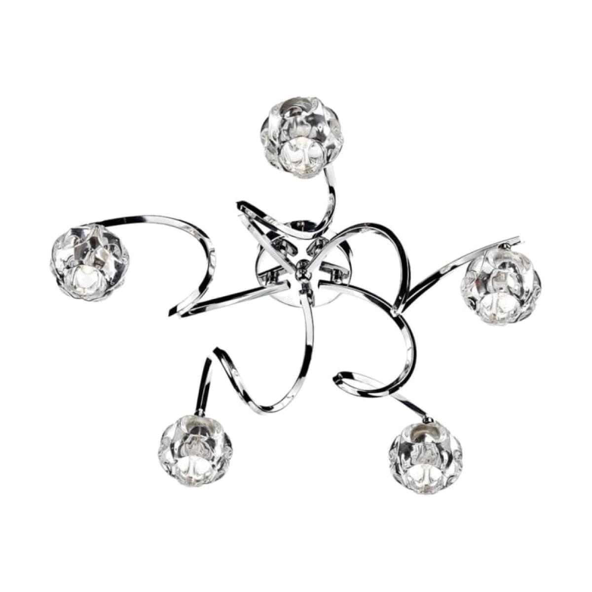 dar lighting BAB5450 Babylon 5 Light Semi Flush Polished Chrome