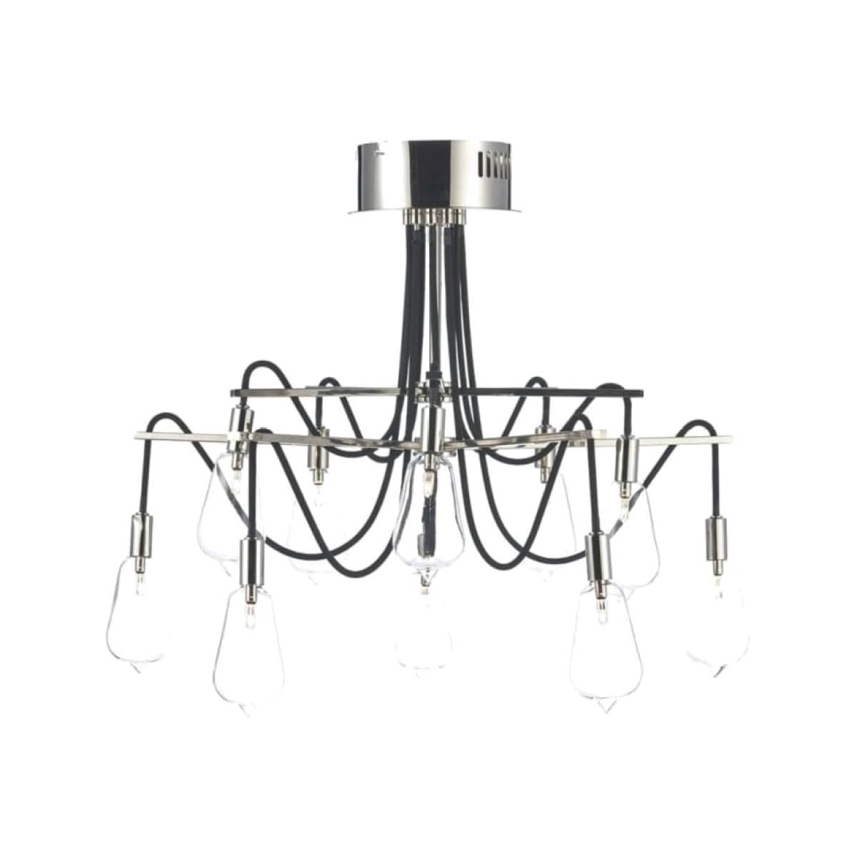 dar lighting SCR2338 Scroll 10 Light Semi Flush Polished Nickel