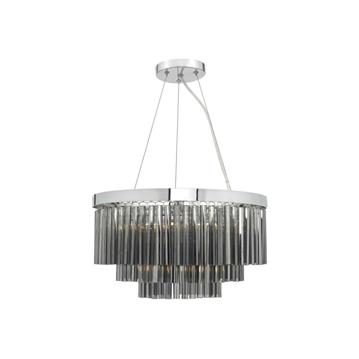 dar lighting GIO0510 Giovana 5 Light Pendant Polished Chrome and Smoked Glass