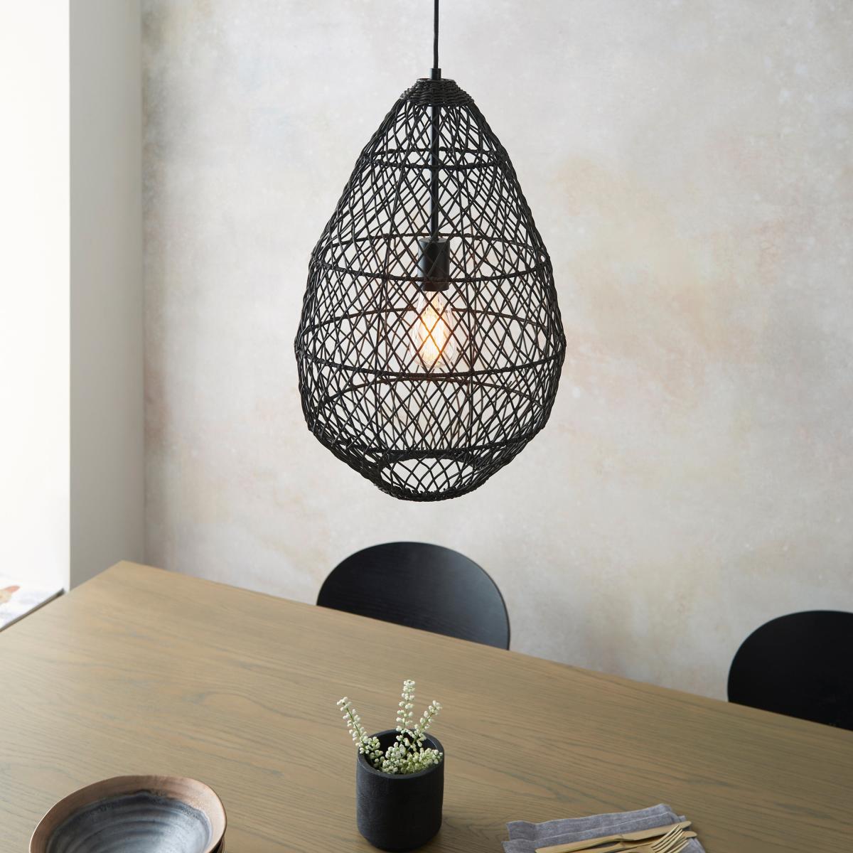 Pimva Rattan Pendant Light - Black – image 5