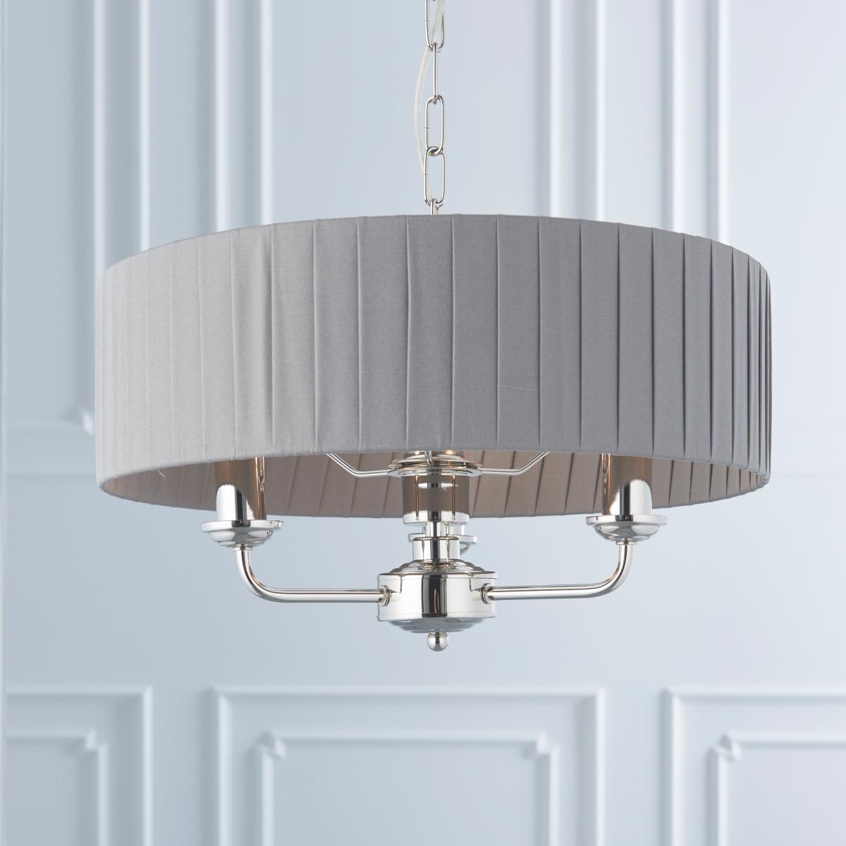 Highclere Wrapped 3 Pendant Light - Nickel – image 4