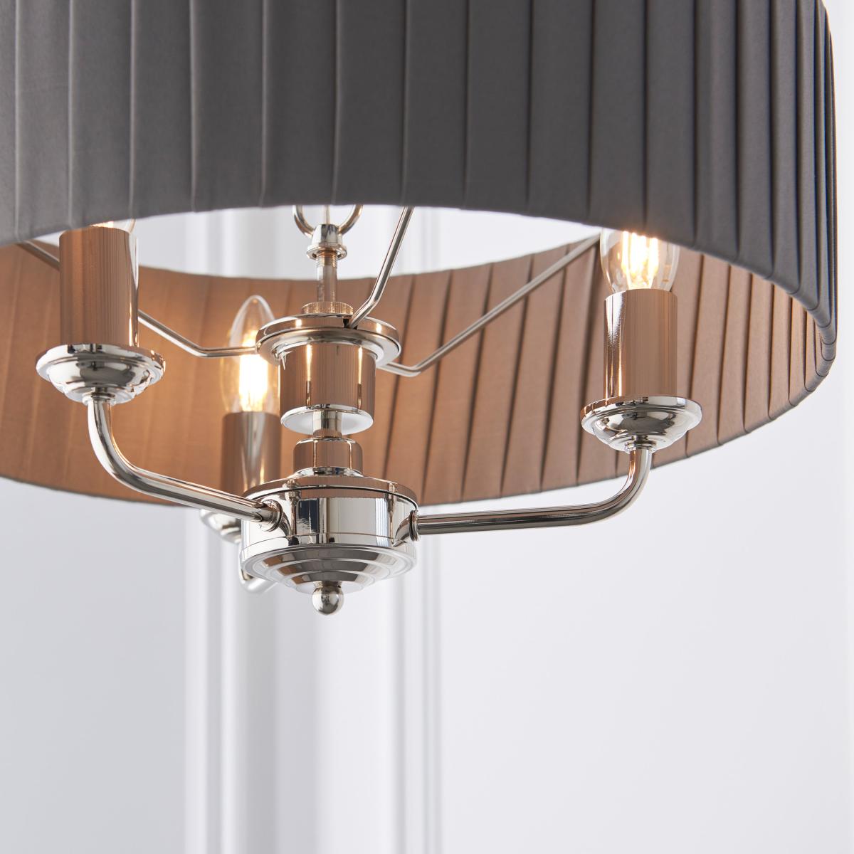Highclere Wrapped 3 Pendant Light - Nickel – image 5