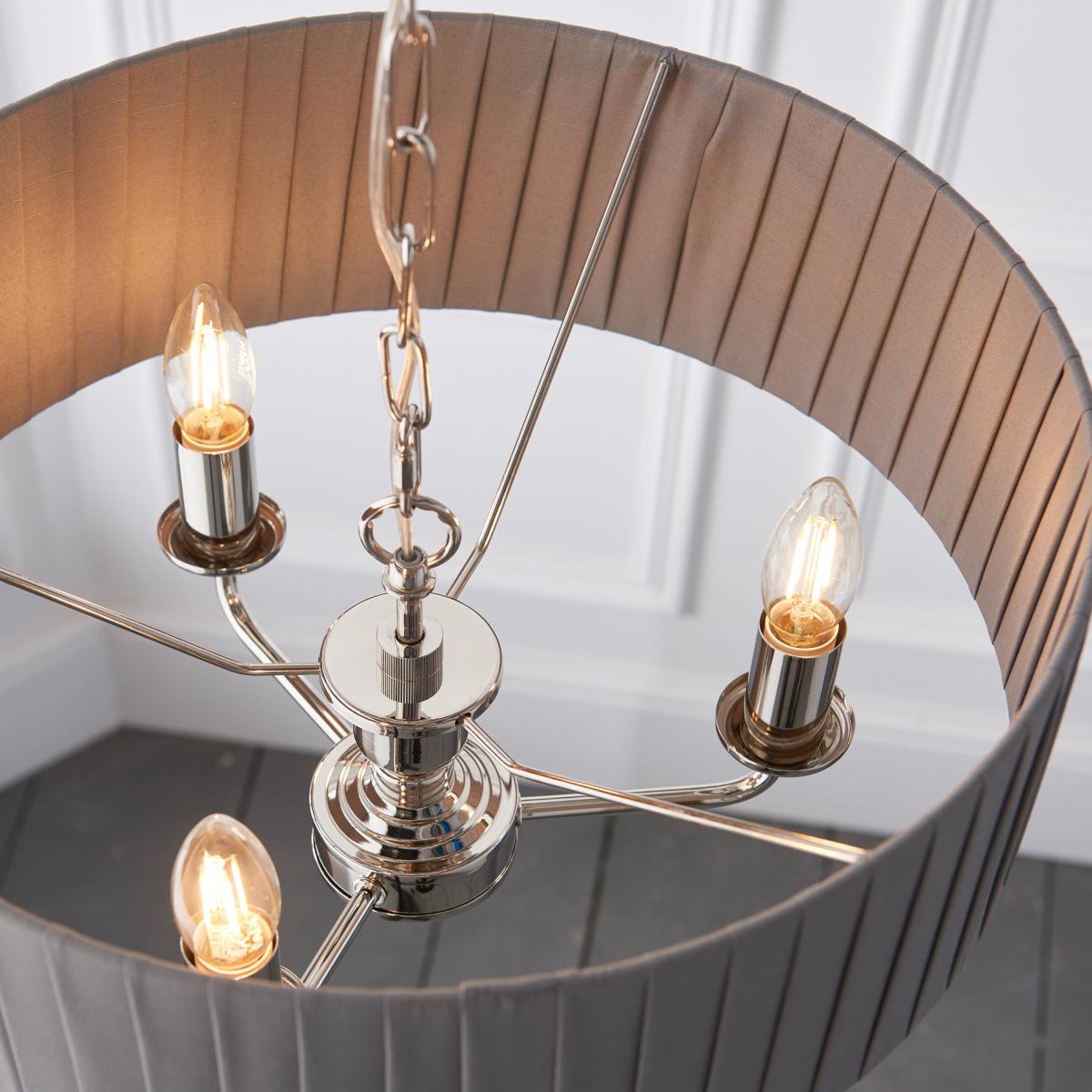 Highclere Wrapped 3 Pendant Light - Nickel – image 6