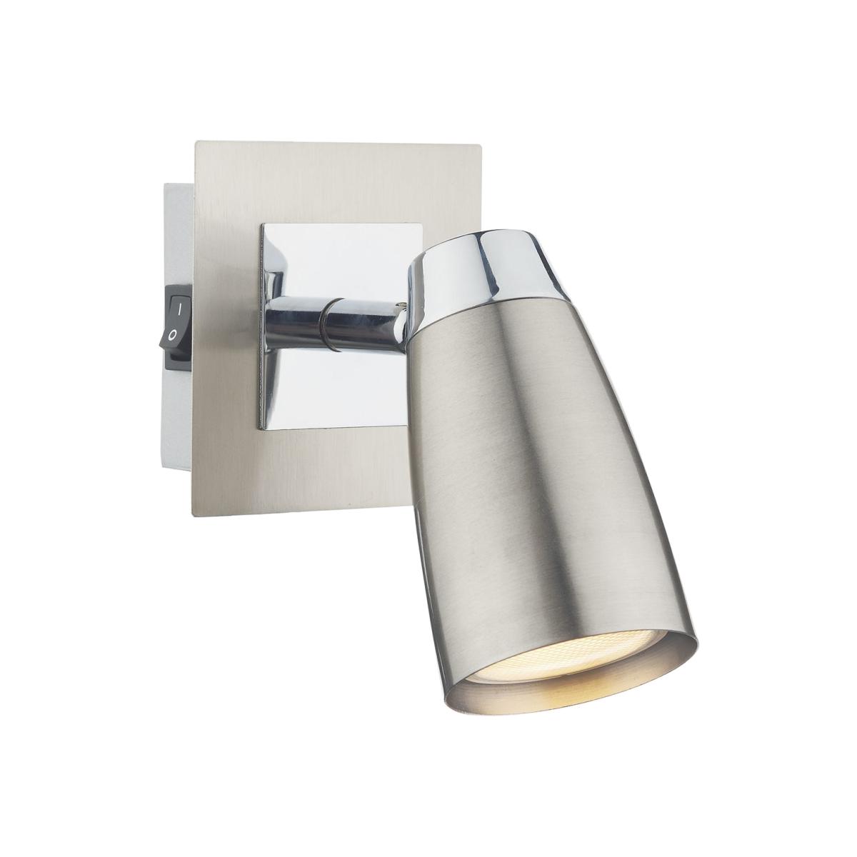 dar lighting LOF0746 Loft 1 Light Spotlight Satin/Polished Chrome