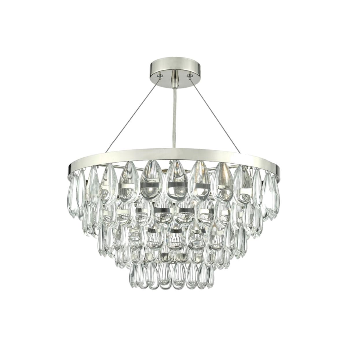 dar lighting Sce0350 Sceptre 3 Light Pendant Pebble Style Clear Droppers Polished Chrome Frame