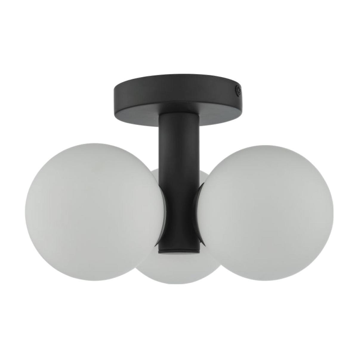 dar lighting BLA5322 Blake 3 Light Semi Flush Matt Black Opal Glass – image 1