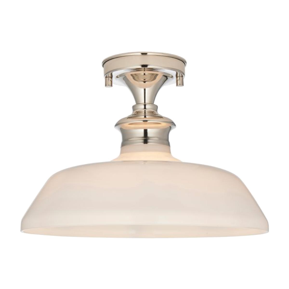 Unquillo 1 Light Flush Ceiling Light - Nickel/Opal