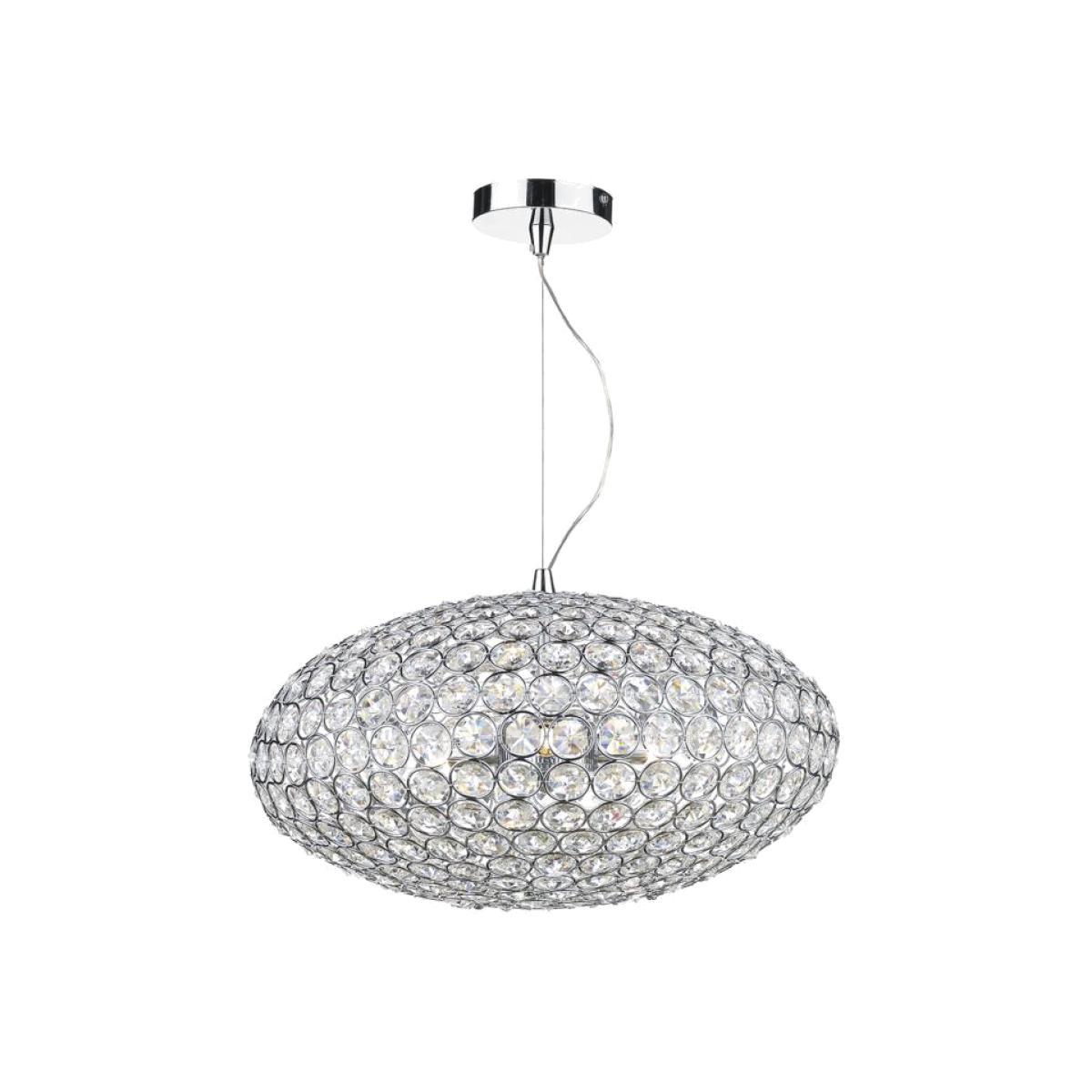 Dar Lighting KYR0350 Kyrie 3 Light Pendant Polished Chrome and Crystal