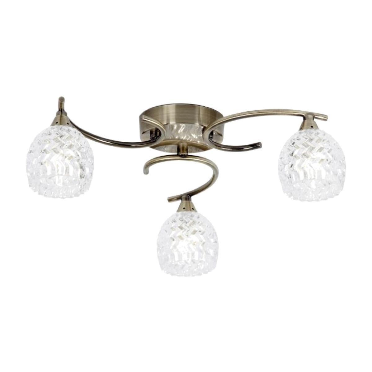 Sarandi 3 Light Flush Ceiling Light - Antique Brass