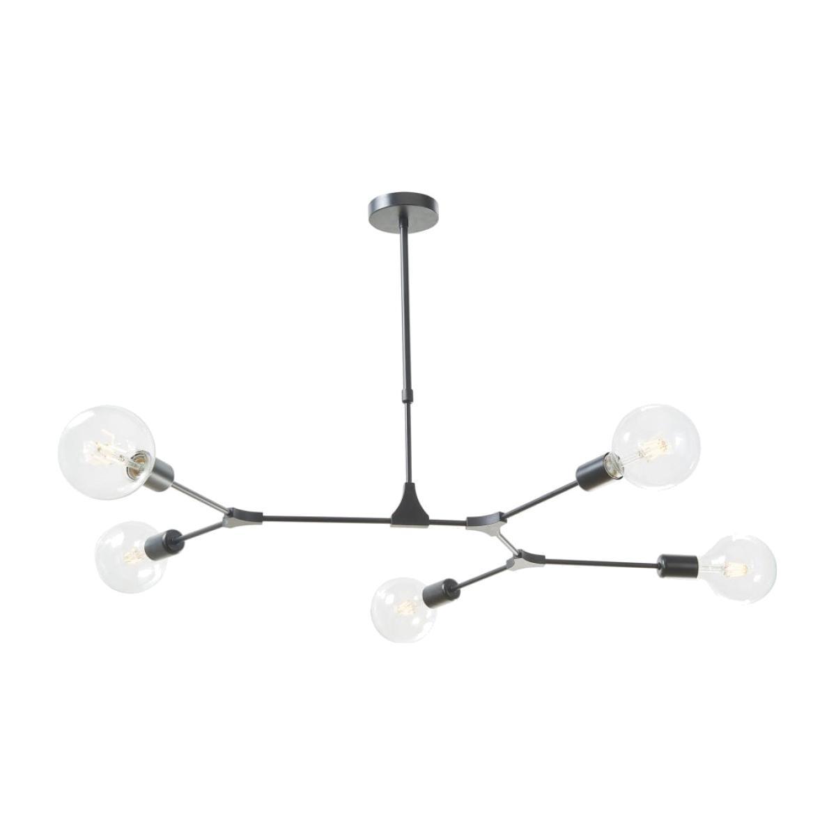 dar lighting Eup0539 Euphemia 5 Light Pendant Black