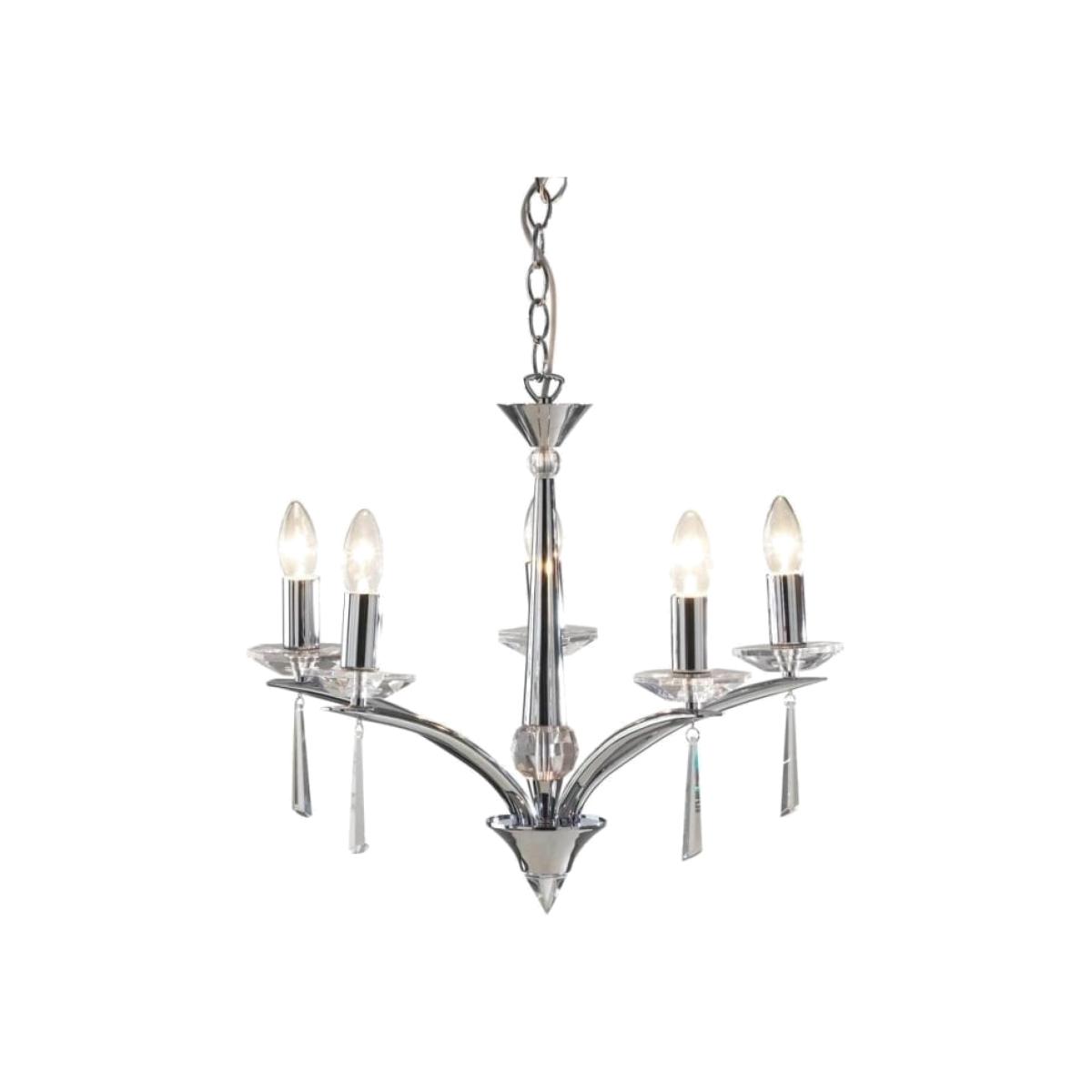 dar lighting Hyp0550 Hyperion 5 Light Dual Mount Pendant Polished Chrome