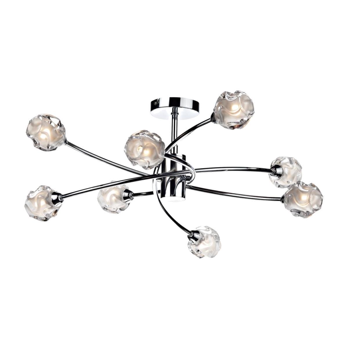 dar lighting SEA0850 Seattle 8 Light Semi Flush Polished Chrome