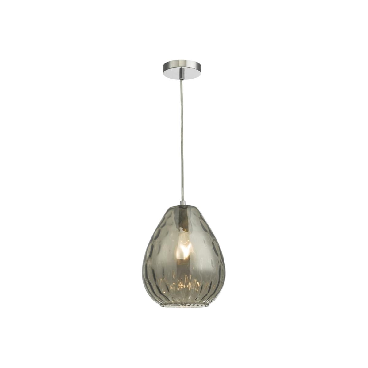 dar lighting Apu0110 Apulia 1 Light Pendant Smoked Glass