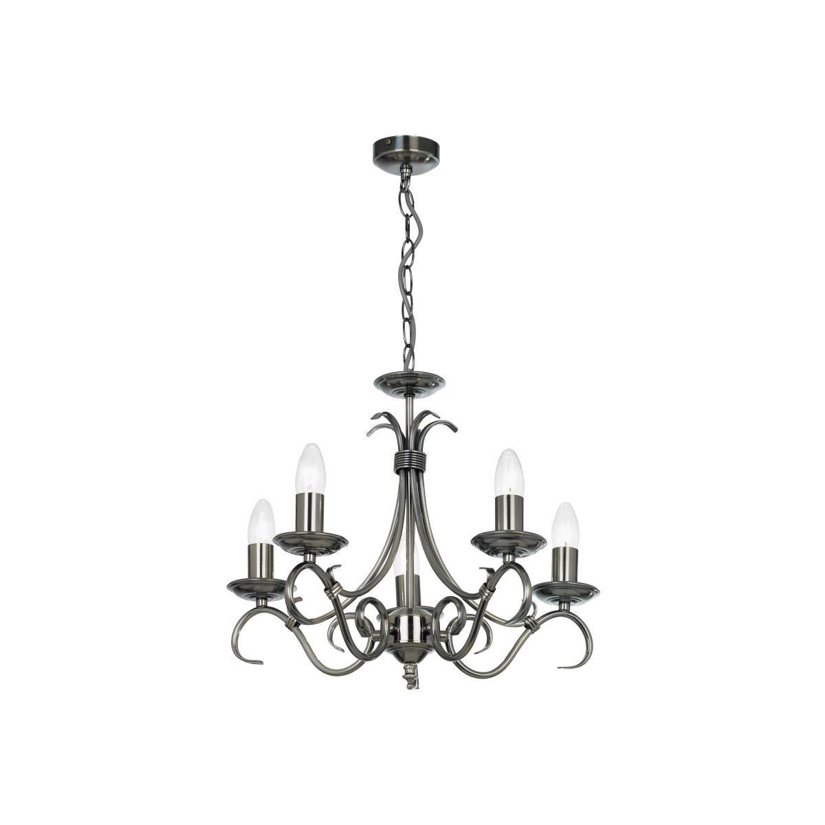 Bernice 5 Pendant Light - Antique Silver