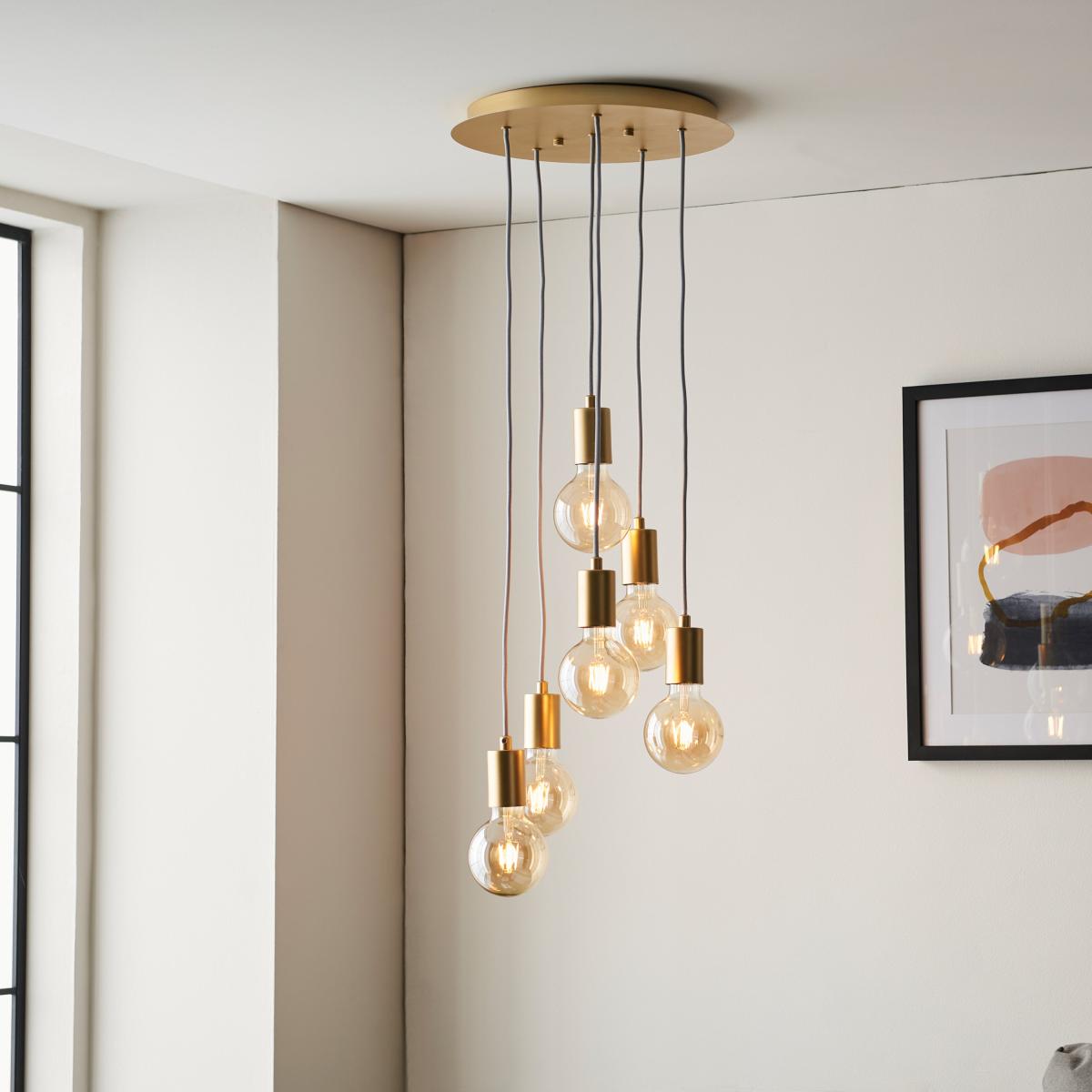 Studio 6 Pendant Light - Satin Brass – image 1