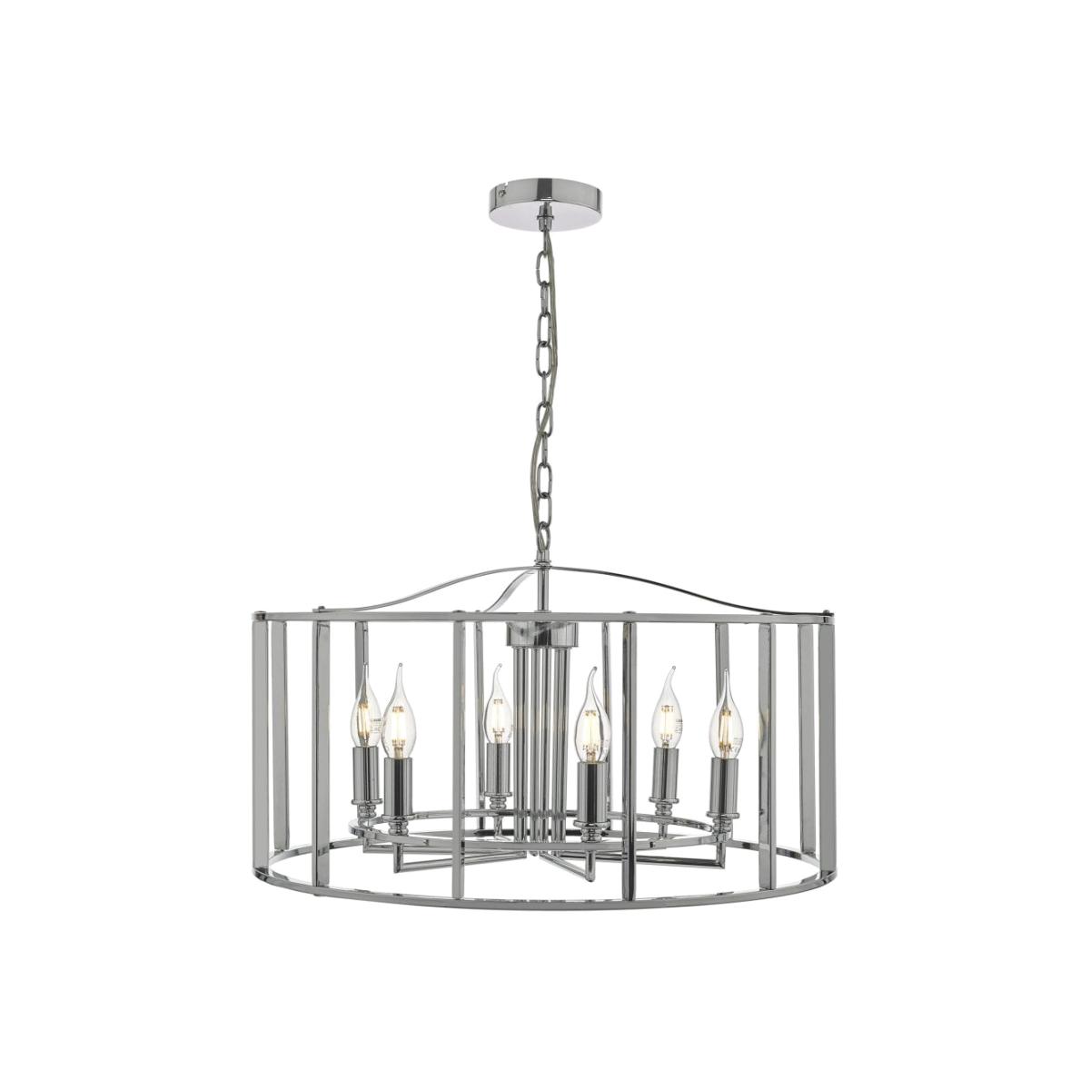 dar lighting Myk0650 Myka 6 Light Pendant Polished Chrome