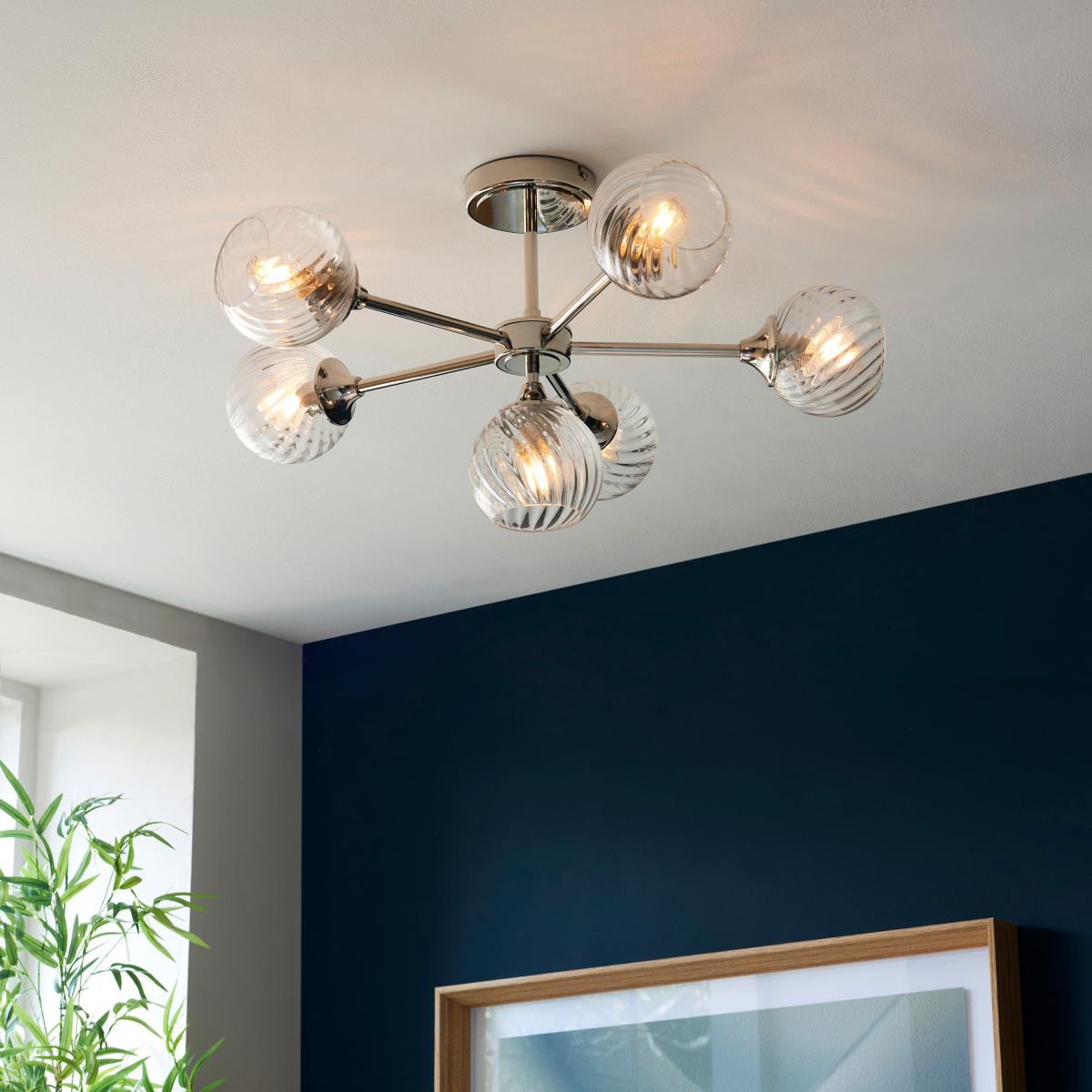 Allegra 6 Ceiling Light - Bright Nickel – image 3