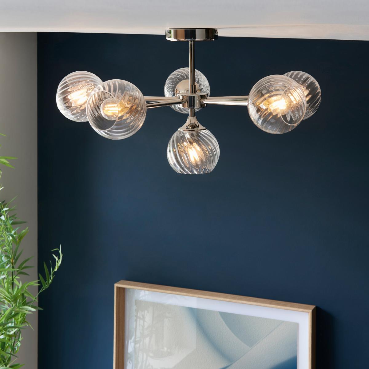 Allegra 6 Ceiling Light - Bright Nickel – image 4