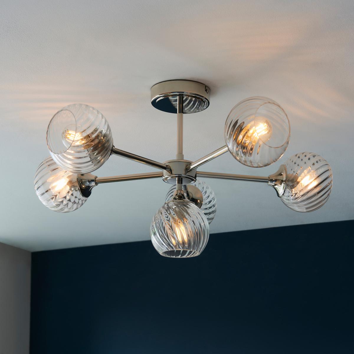 Allegra 6 Ceiling Light - Bright Nickel – image 1