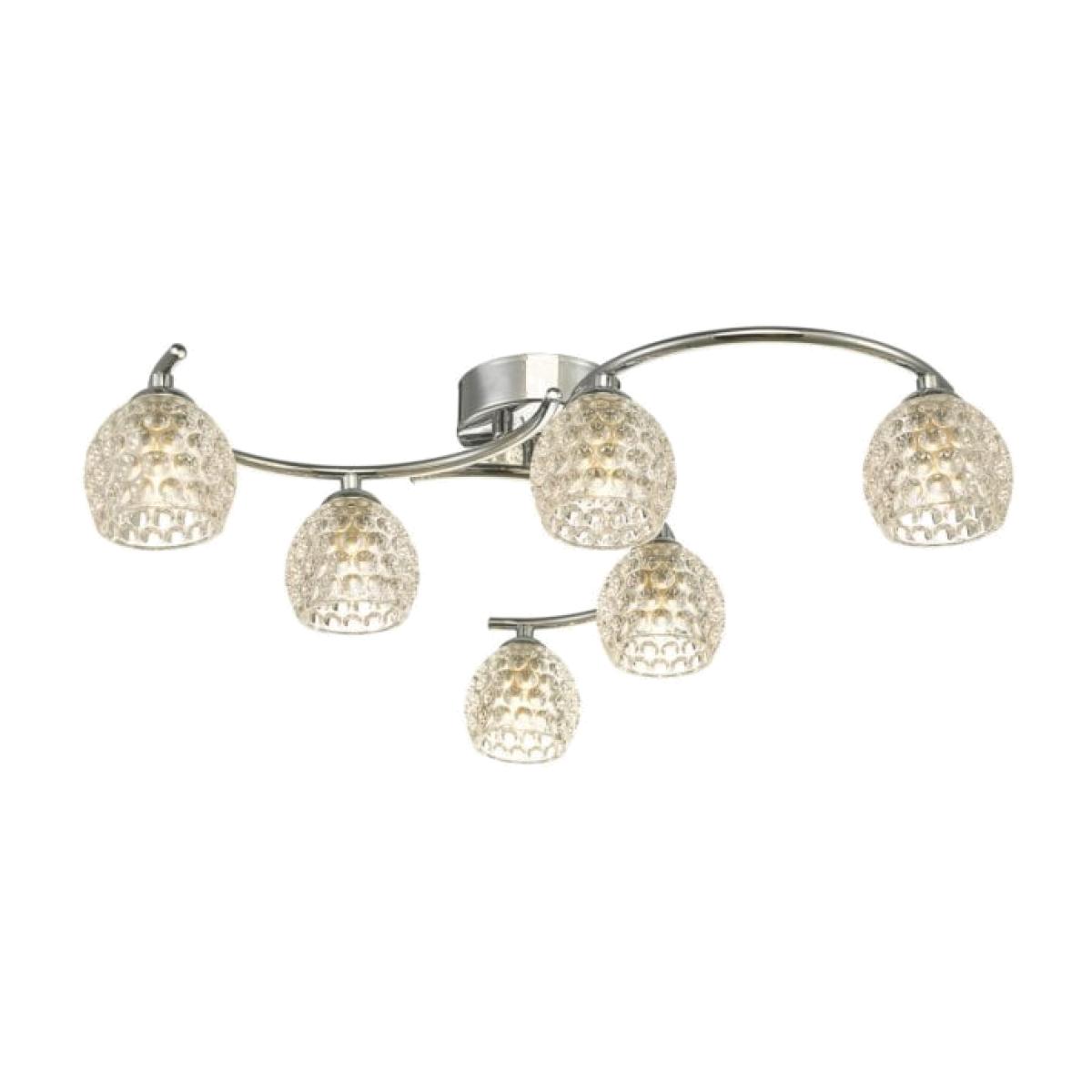 dar lighting Nak6450-06 Nakita 6 Light Semi Flush Polished Chrome With Dimpled Glass