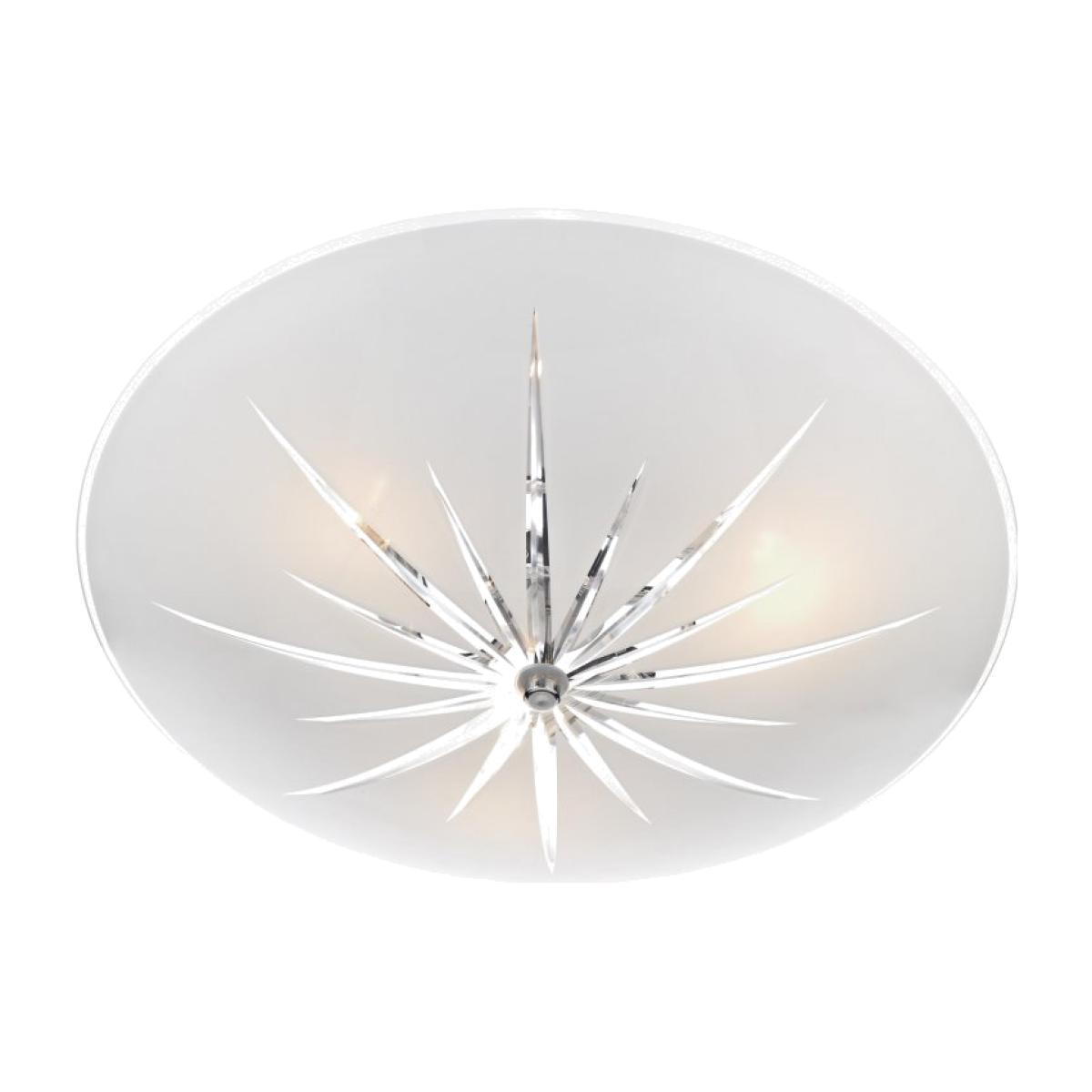 dar lighting ALB532 Albany 3 Light Flush White/ Polished Chrome