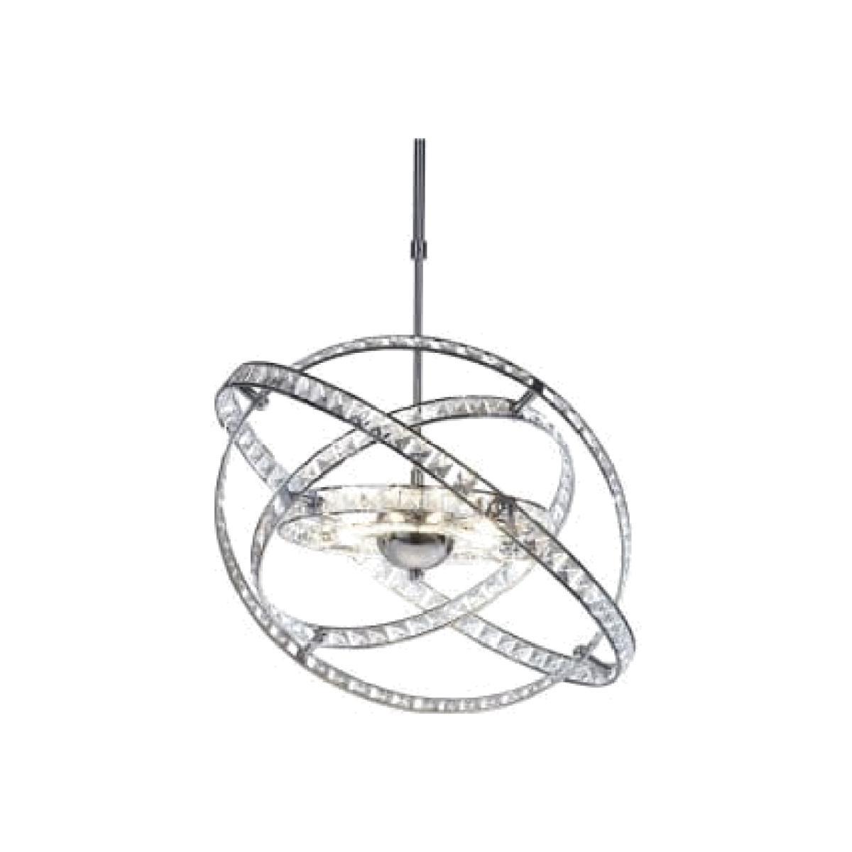 dar lighting Ete2350 Eternity 10 Light Pendant Faceted Crystal And Polished Chrome
