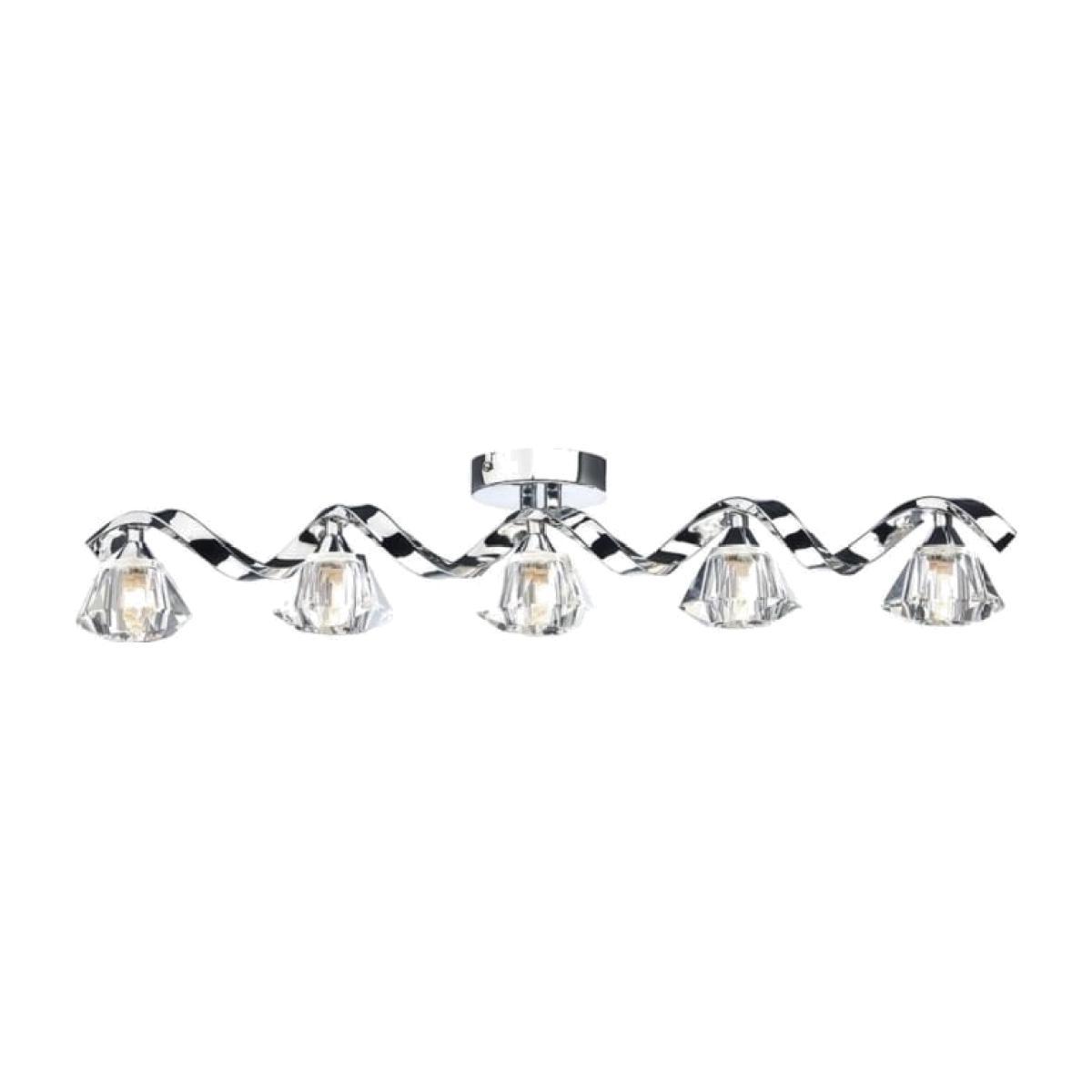Dar Lighting ANC0550 Ancona 5 Light Bar Flush Polished Chrome