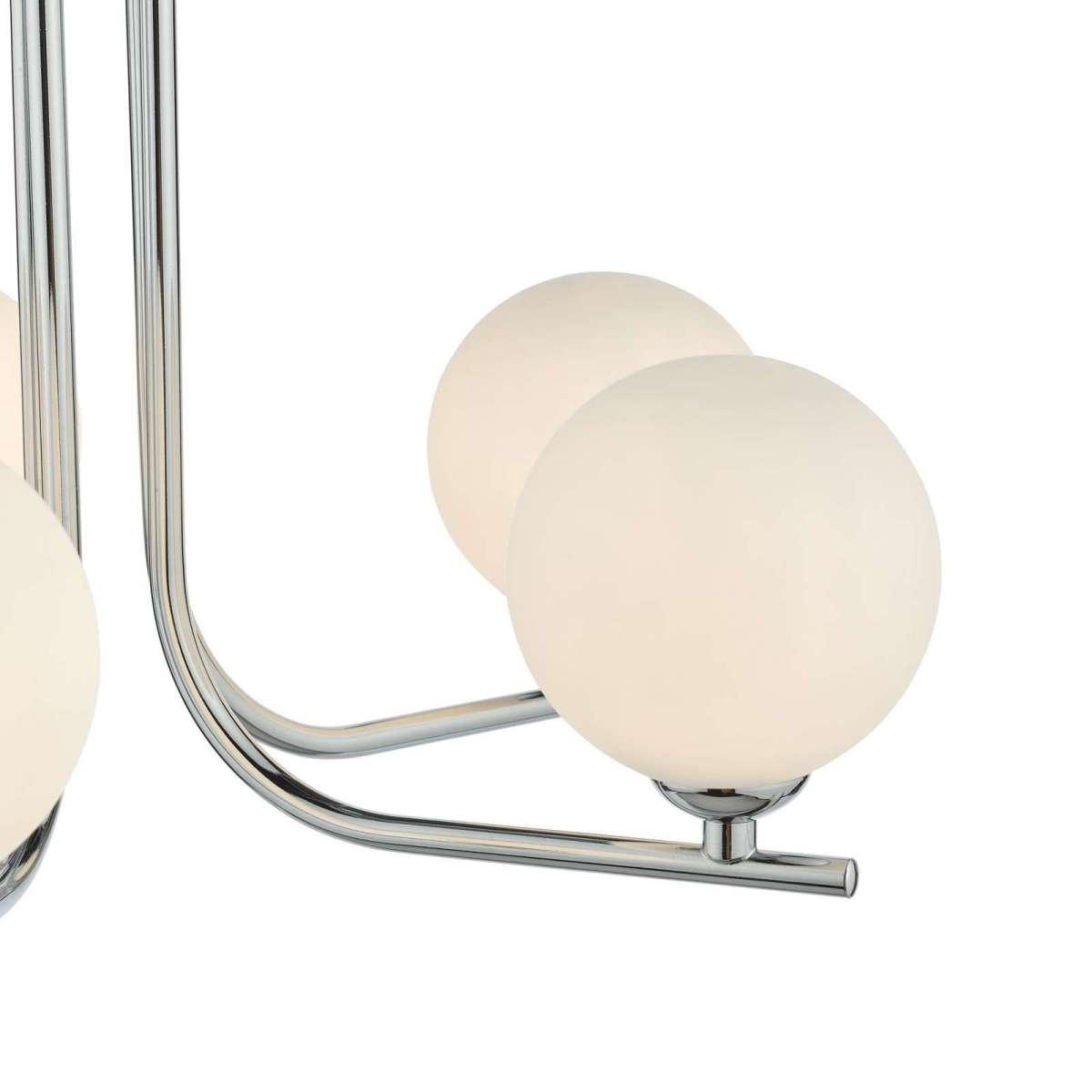 dar lighting CRA5450-02 Cradle 5 Light Semi Flush Polished Chrome Opal Glass – image 3