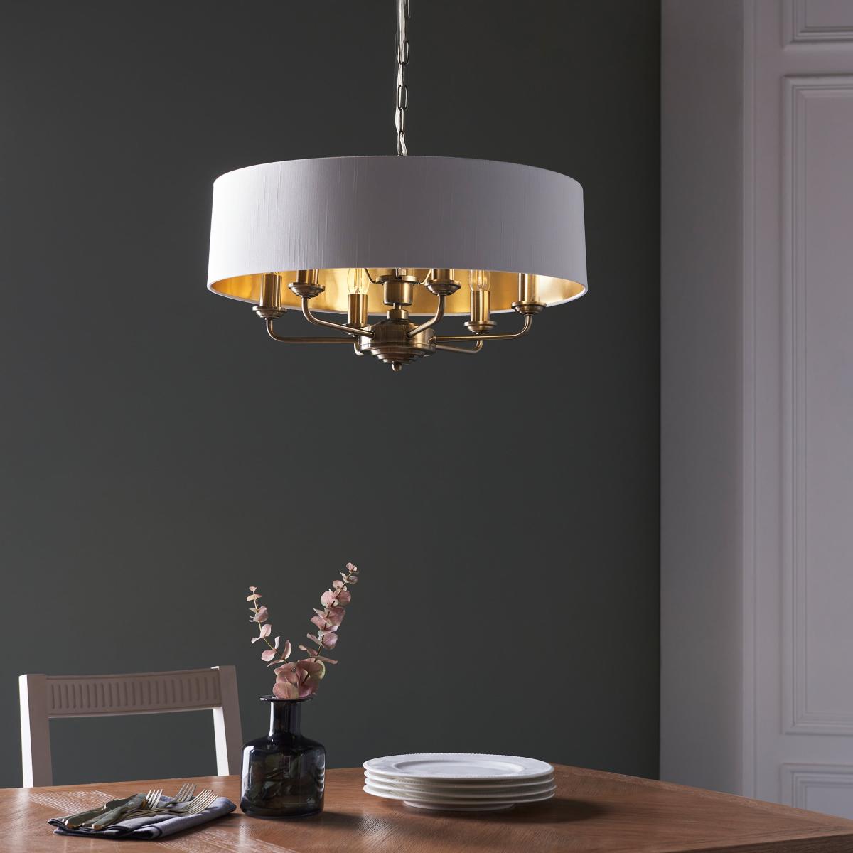 Highclere 6 Pendant Light - Antique Brass – image 1