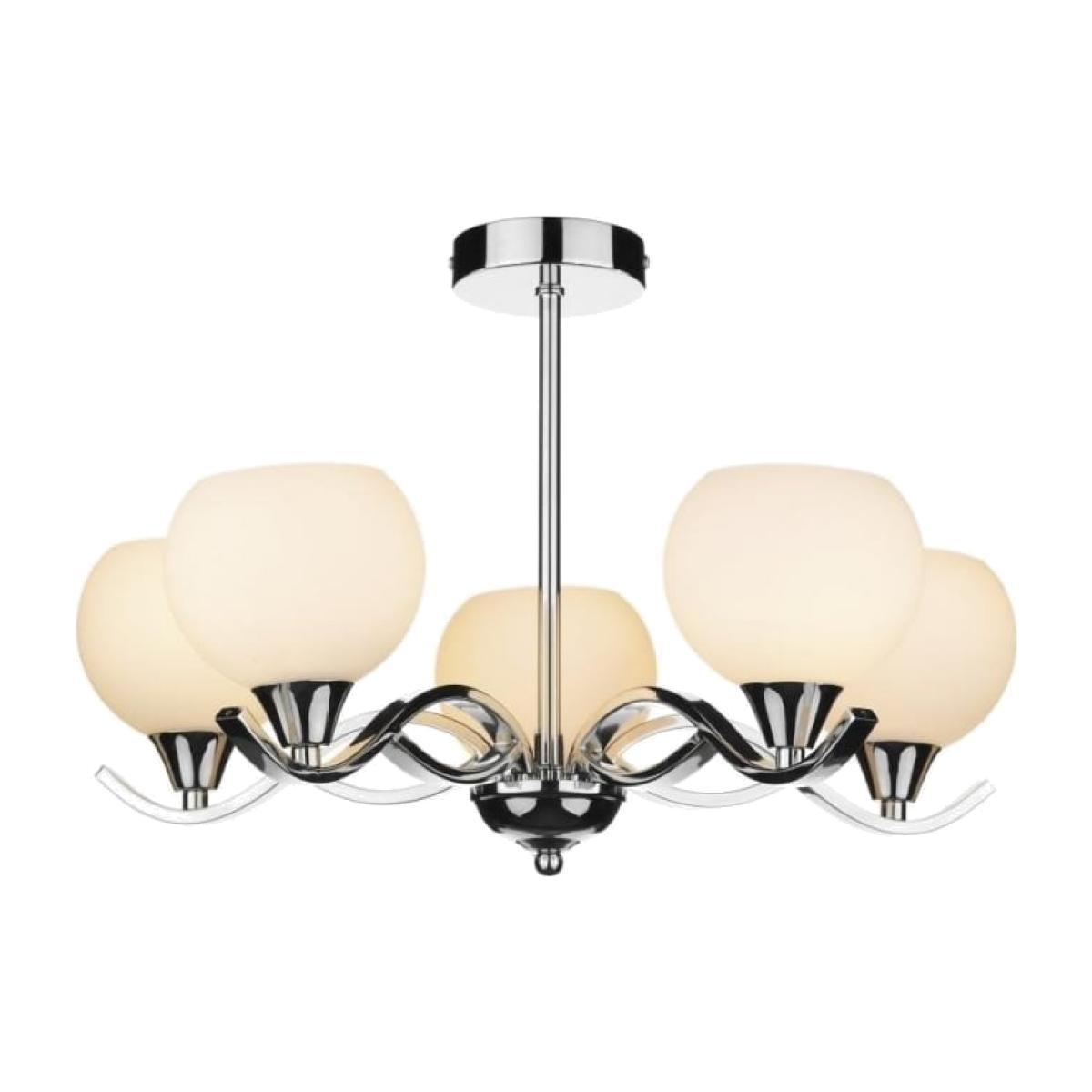 Dar Lighting ARU0550 Aruba 5 Light Semi Flush Polished Chrome