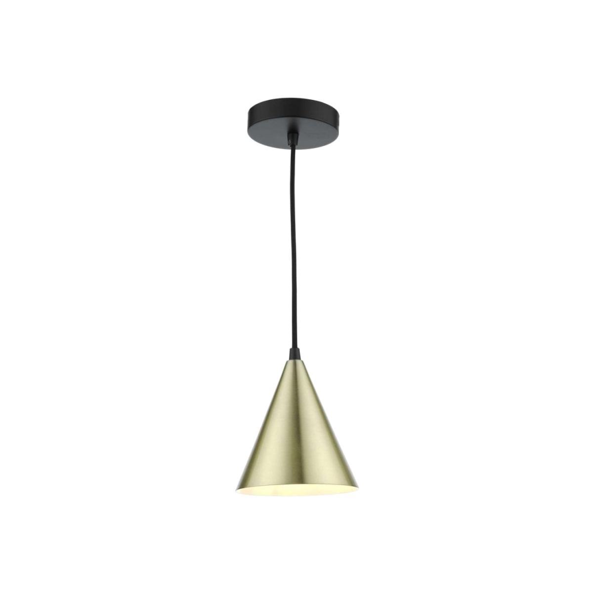 dar lighting Bra0141 Branco 1 Light Pendant Matt Black And Satin Gold