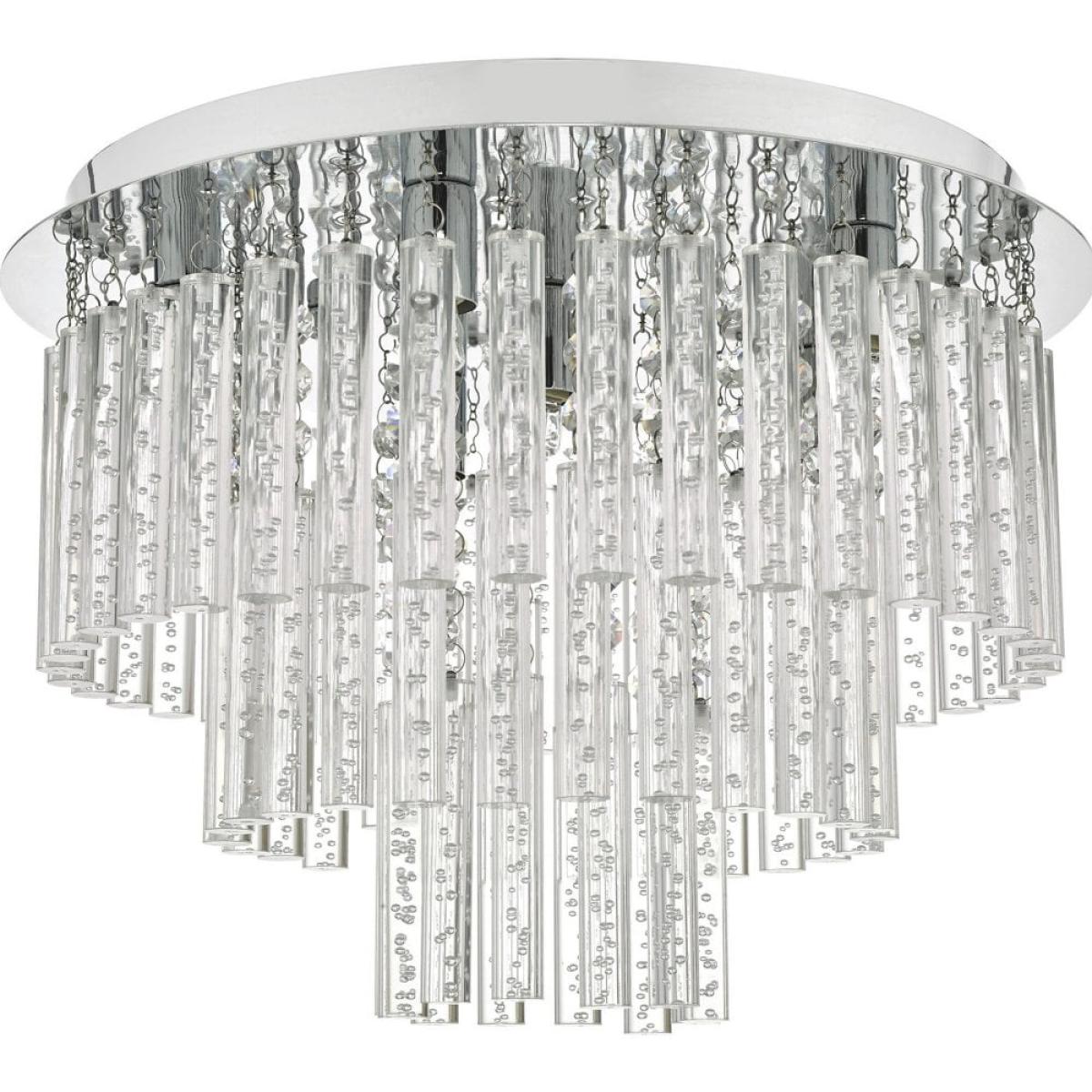 dar lighting PAU5450 Paulita 5 Light Flush Polished Chrome And Clear Glass IP44 – image 2