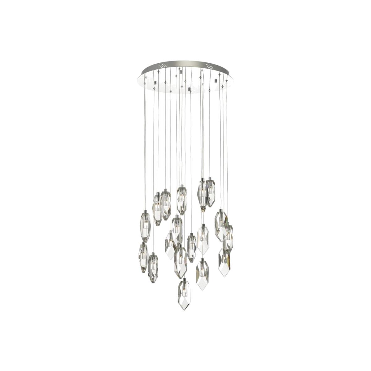 dar lighting CRY1850 Crystal 18 Light Cluster Pendant Polished Chrome And Crystal