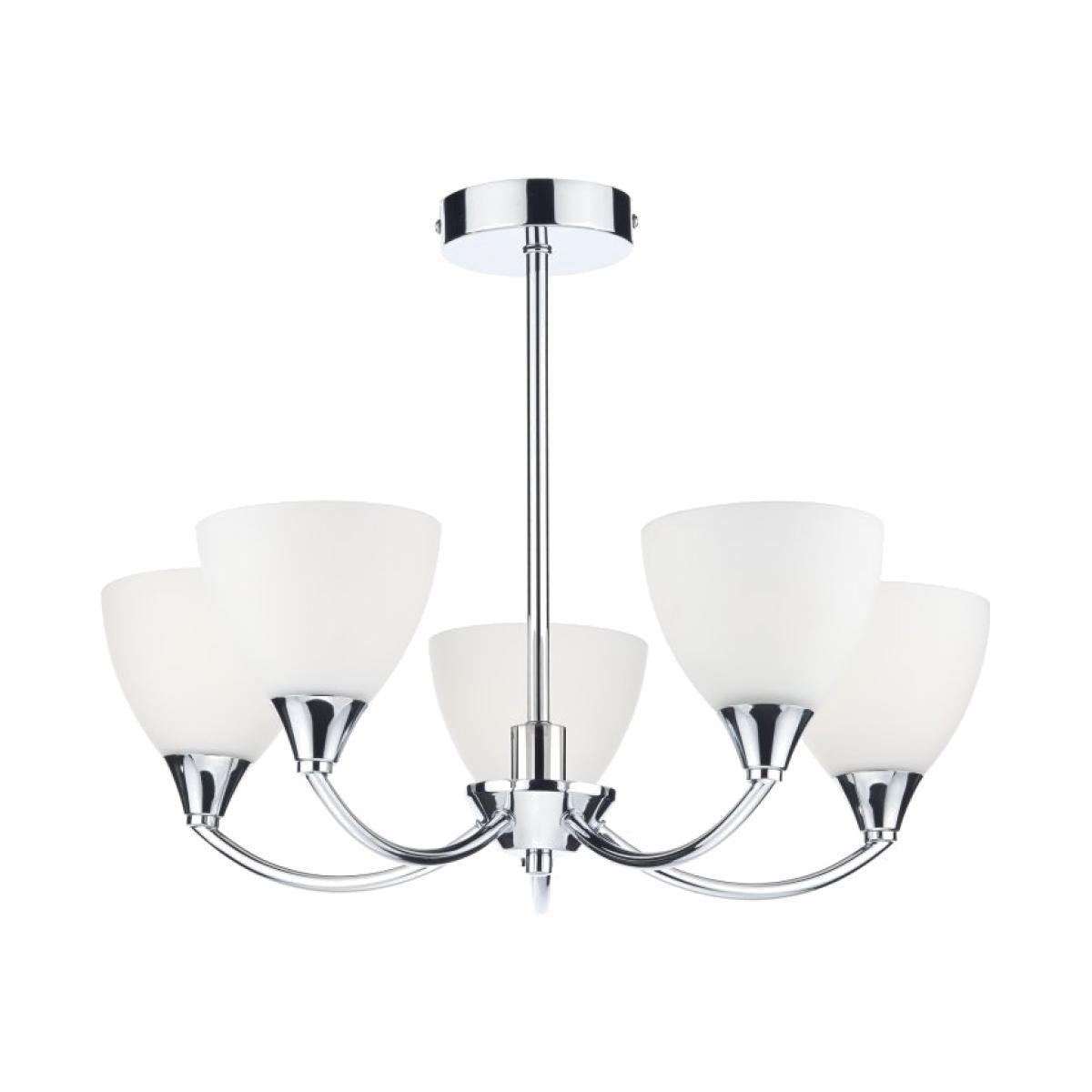 dar lighting WAT0550-LED Watson 5 Light Semi Flush Polished Chrome Led