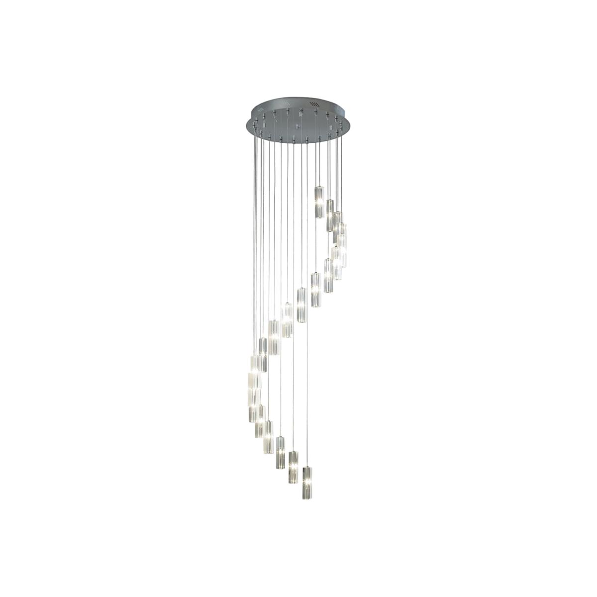 dar lighting Gal3350-Led Galileo 20 Light Cluster Pendant Polished Chrome Led 2m Drop