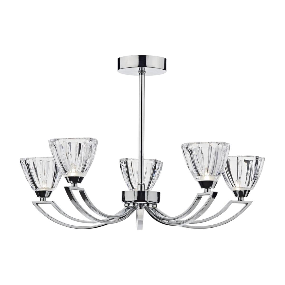 dar lighting VIT0550 Vito 5 Light Semi Flush Polished Chrome