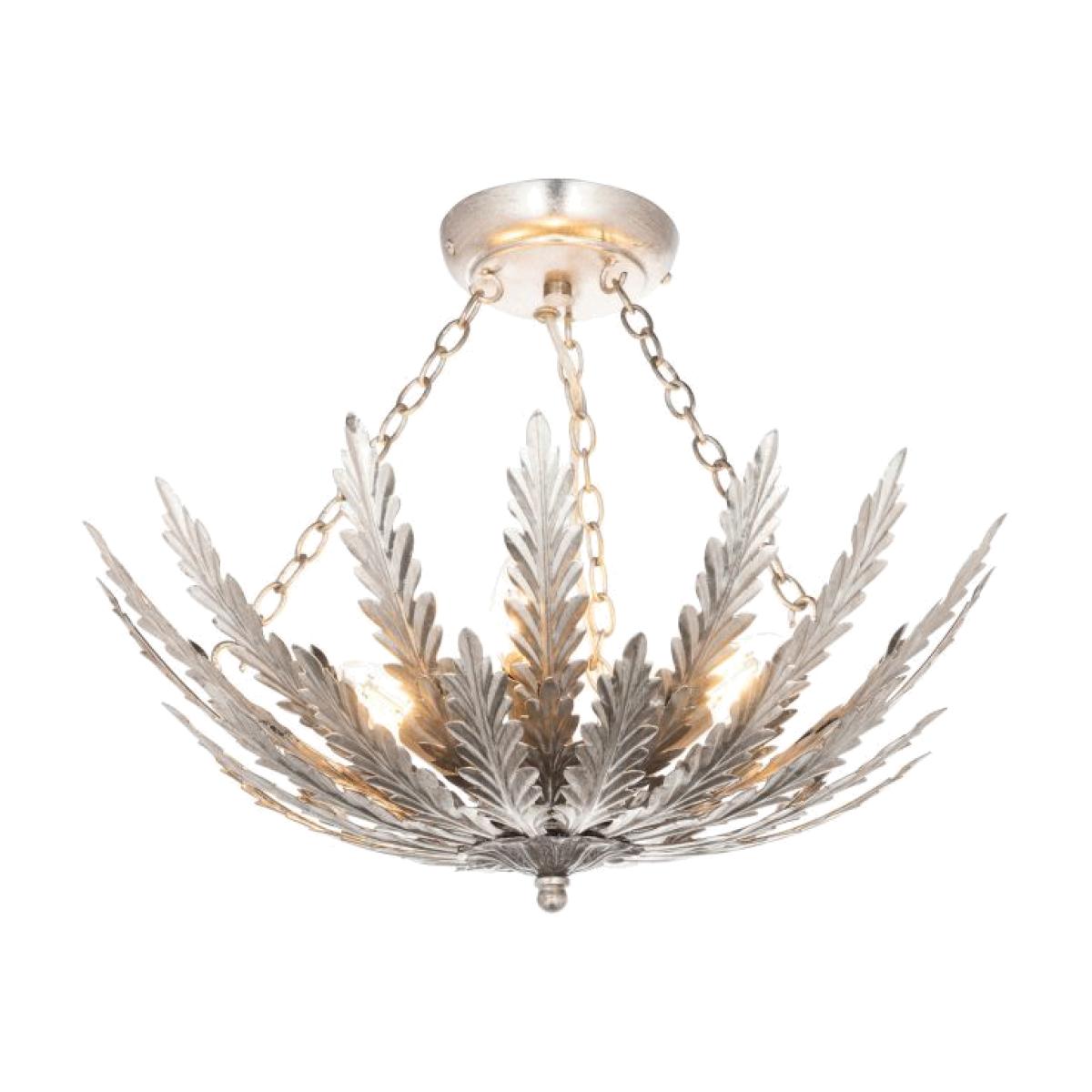 Kamuli 3 Light Semi Flush Ceiling Light - Silver